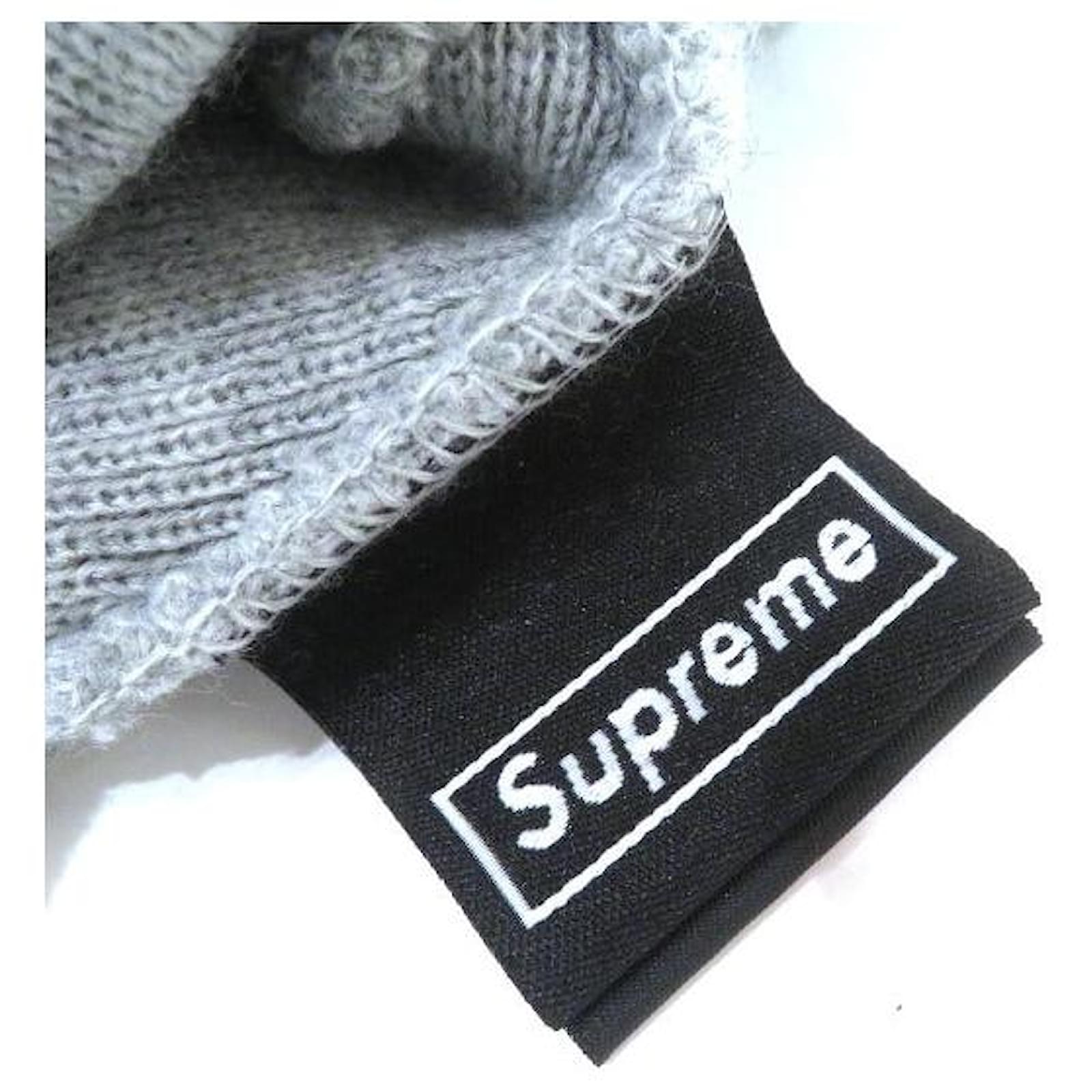 Cappello in maglia Box Logo Supreme Unisex Marrone Acrilico ref