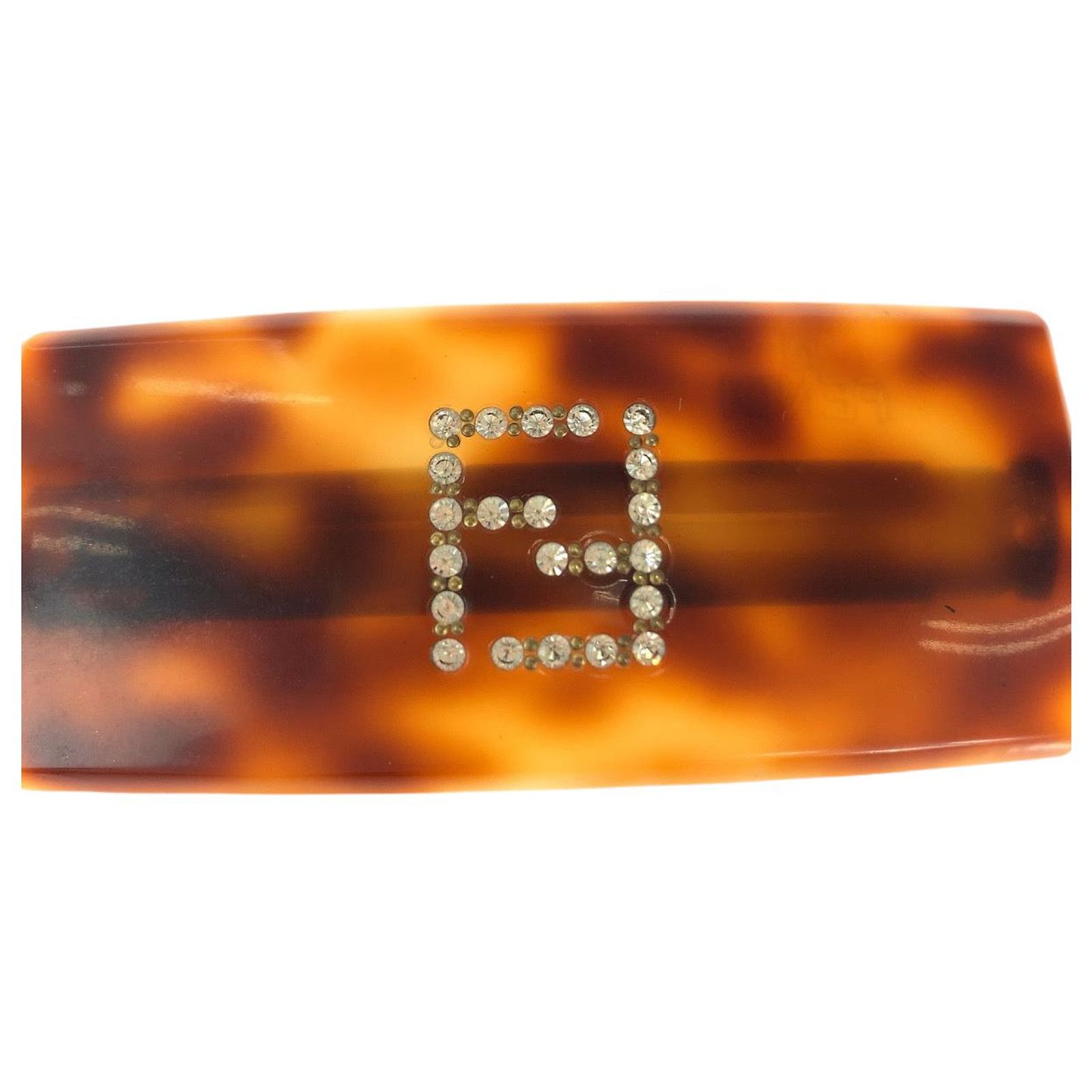 Fendi Tortoise Barrette FENDI Logos Used Barrette Hair Clip Brown Gold Vintage  main image 4