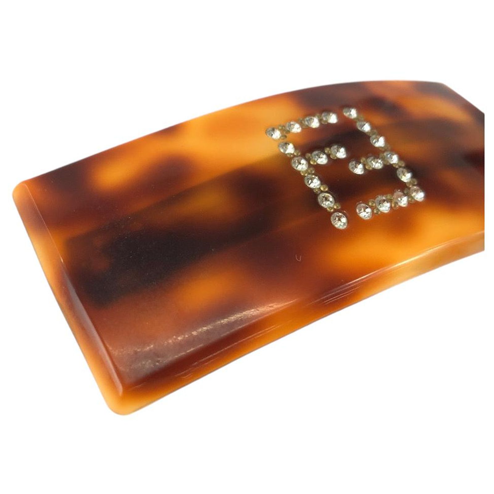 Fendi Tortoise Barrette FENDI Logos Used Barrette Hair Clip Brown Gold Vintage  main image 3