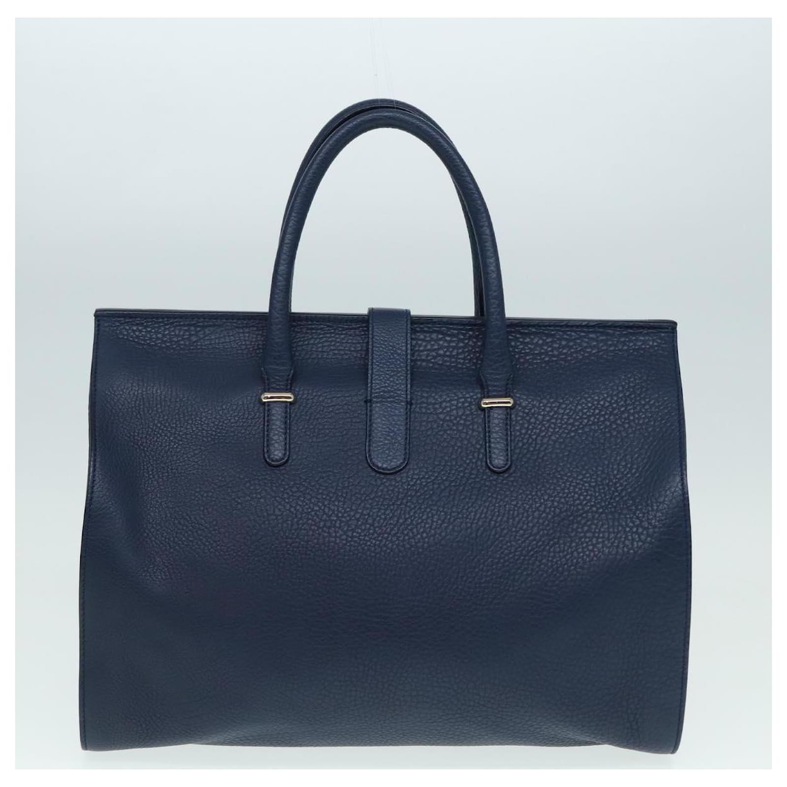 BALENCIAGA Tube Round Hand Bag Leather Navy Auth ki4912 Navy blue ref.1661829 Joli Closet