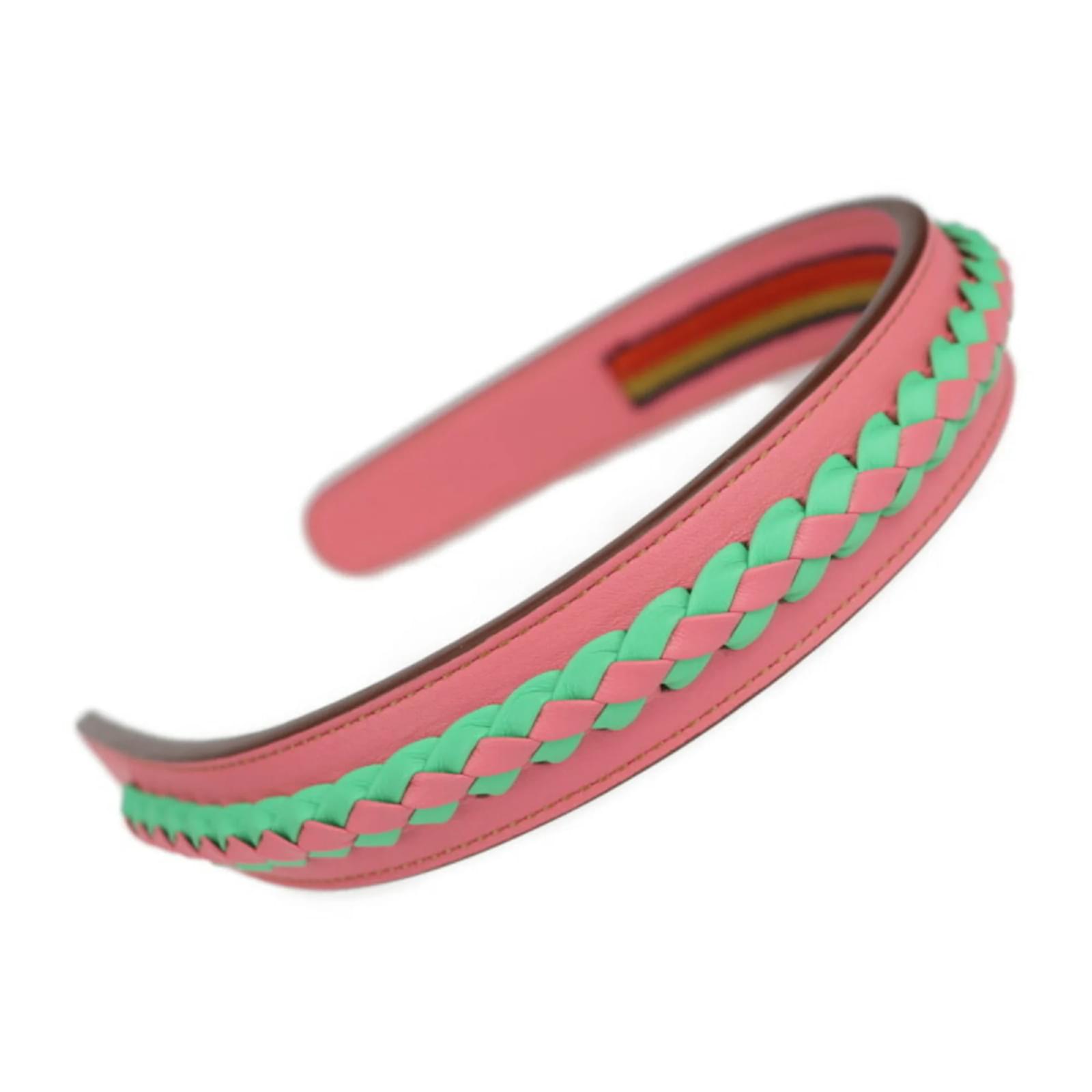Hermès Hermes Glenda Headband Light green Leather ref