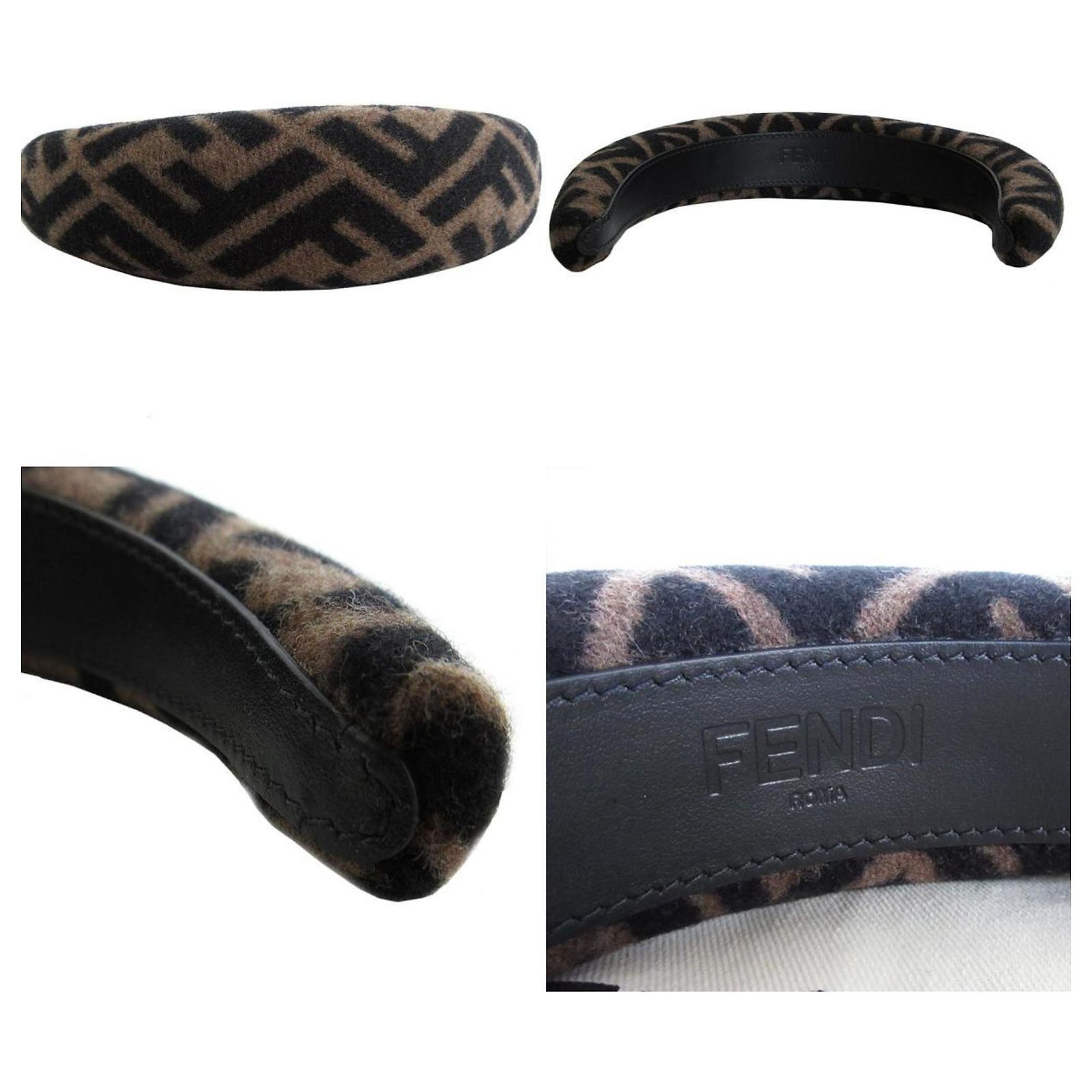 Fendi Zucca Fabric Headband Brown Black ref.1662421 - Joli  display picture 2