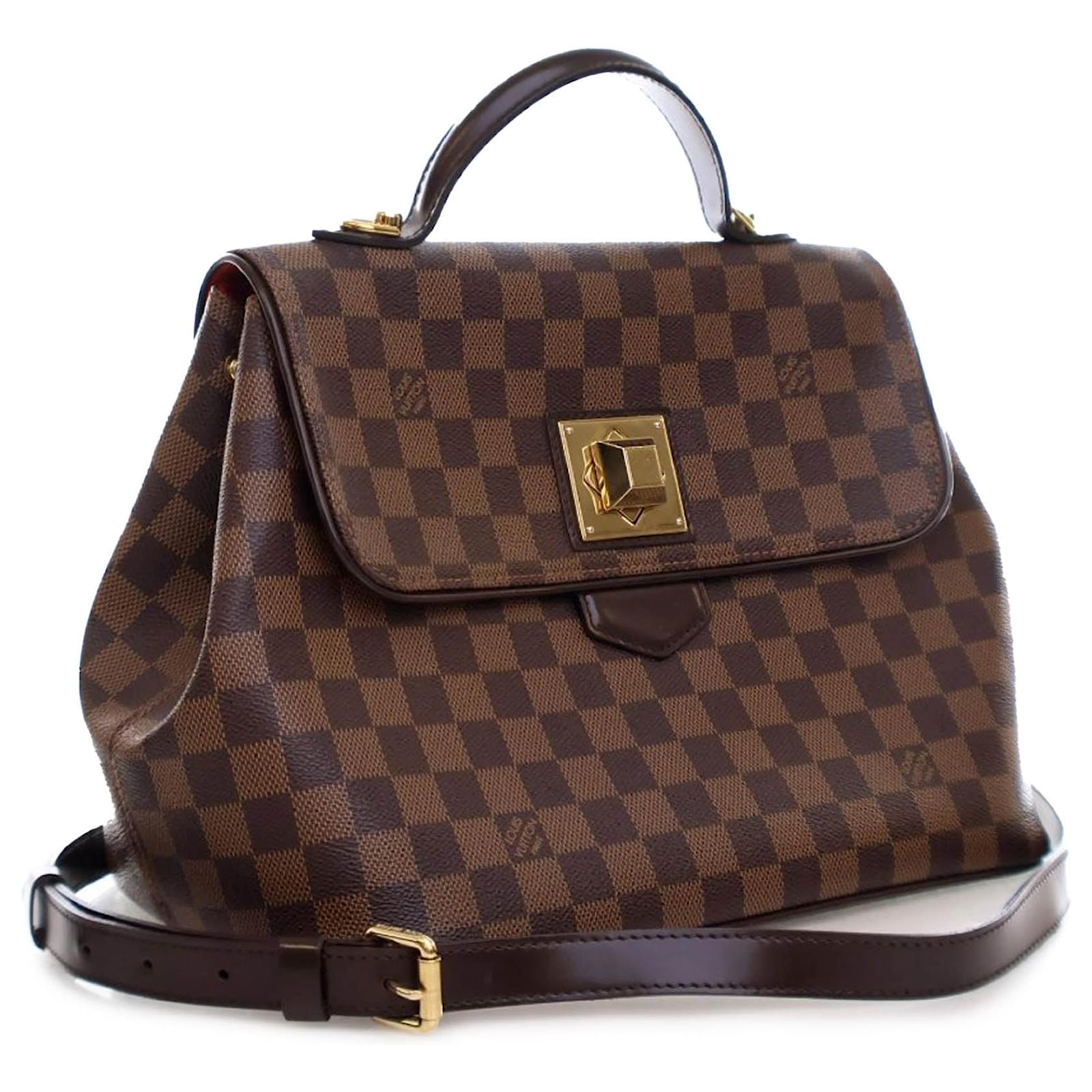 Braune Louis Vuitton Damier Ebene Bergamo MM Handtasche