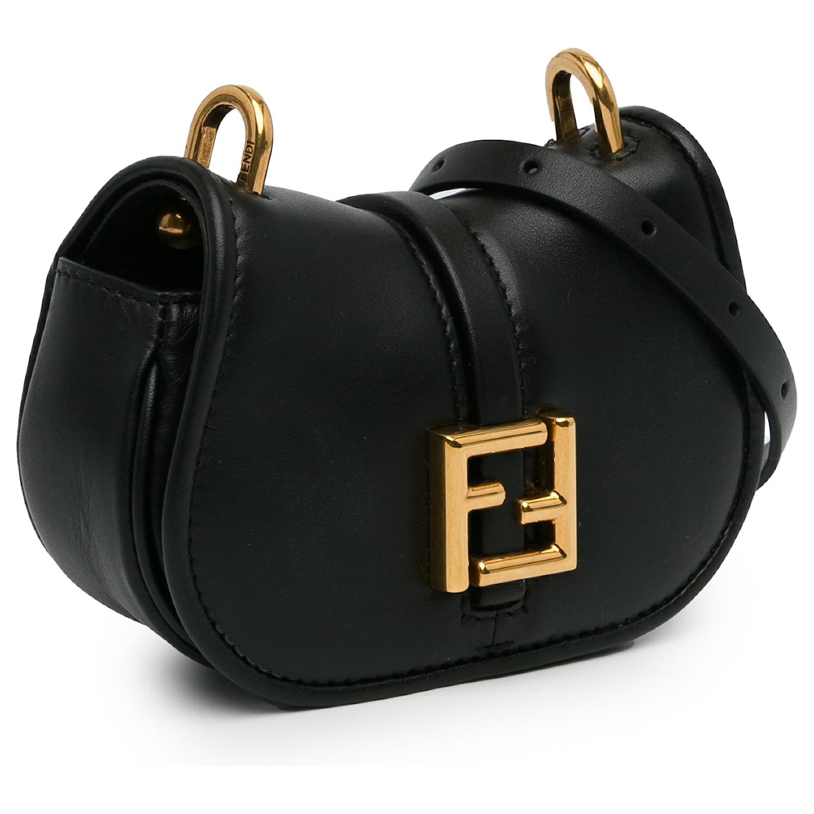 Black Fendi Mini Leather C'mon Crossbody Bag ref.JC1663186 (Sold
