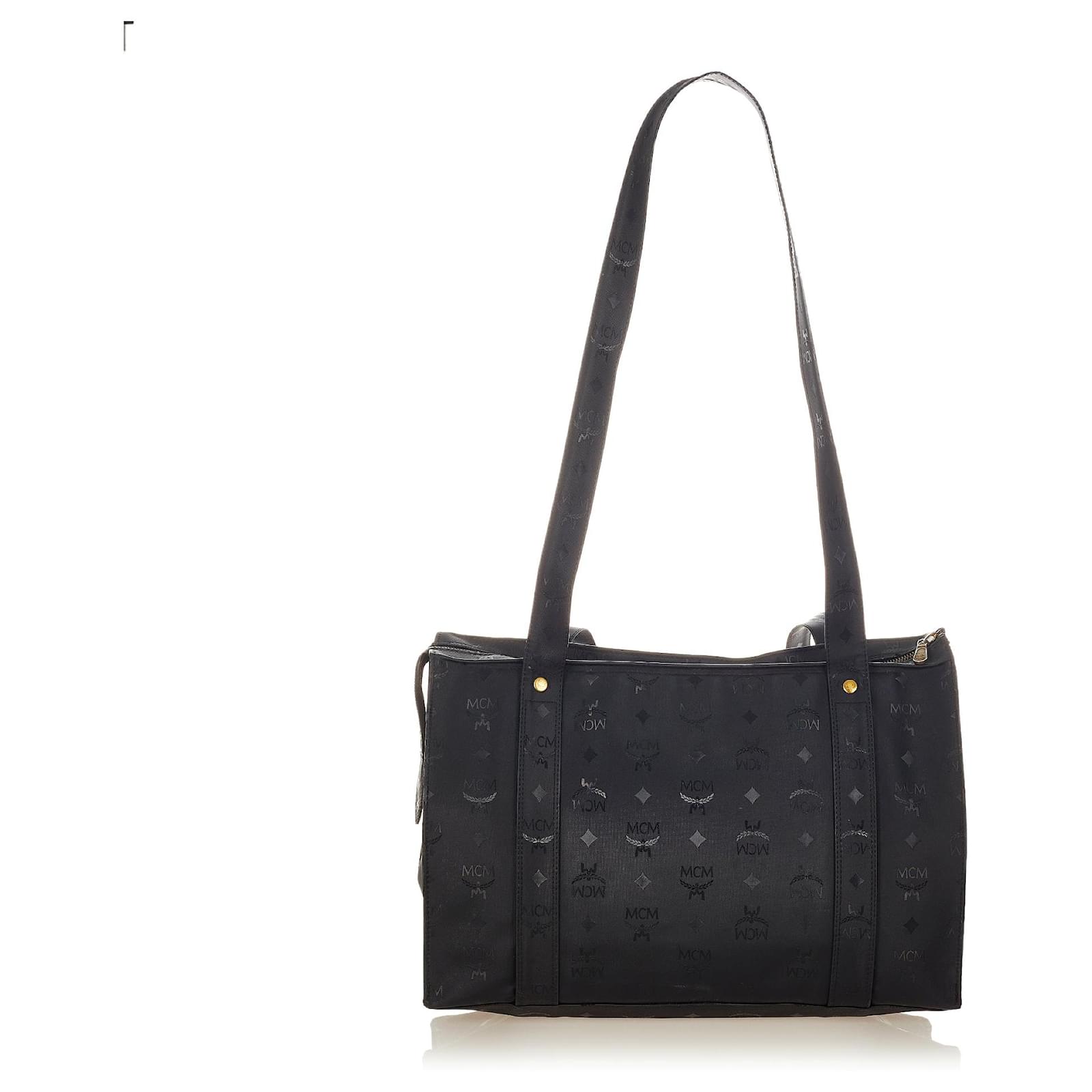 MCM Handtaschen Stoff Schwarz Leinwand Joli Closet