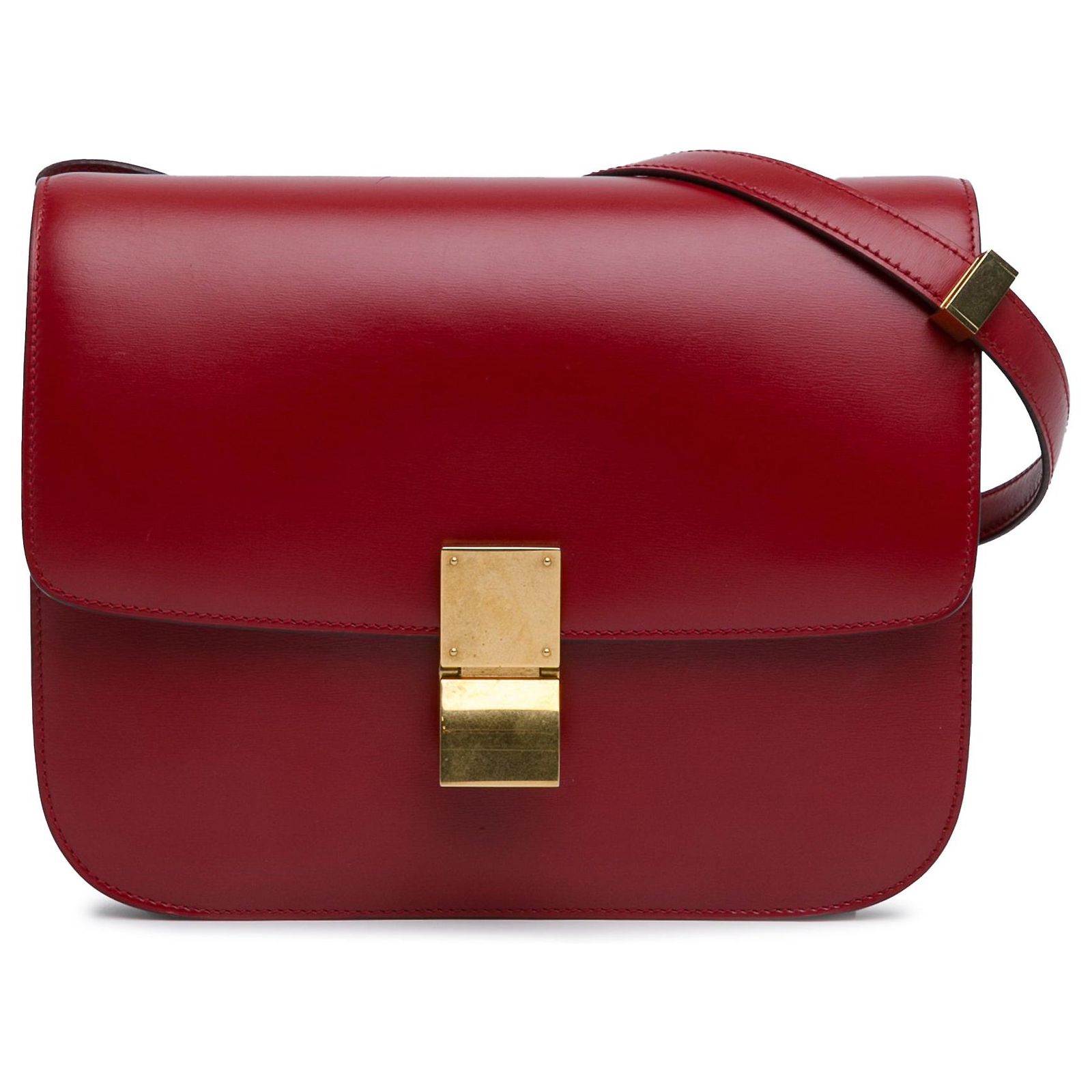 Céline Red Celine Medium Classic Box Crossbody Bag Leather ref.1664039 ...