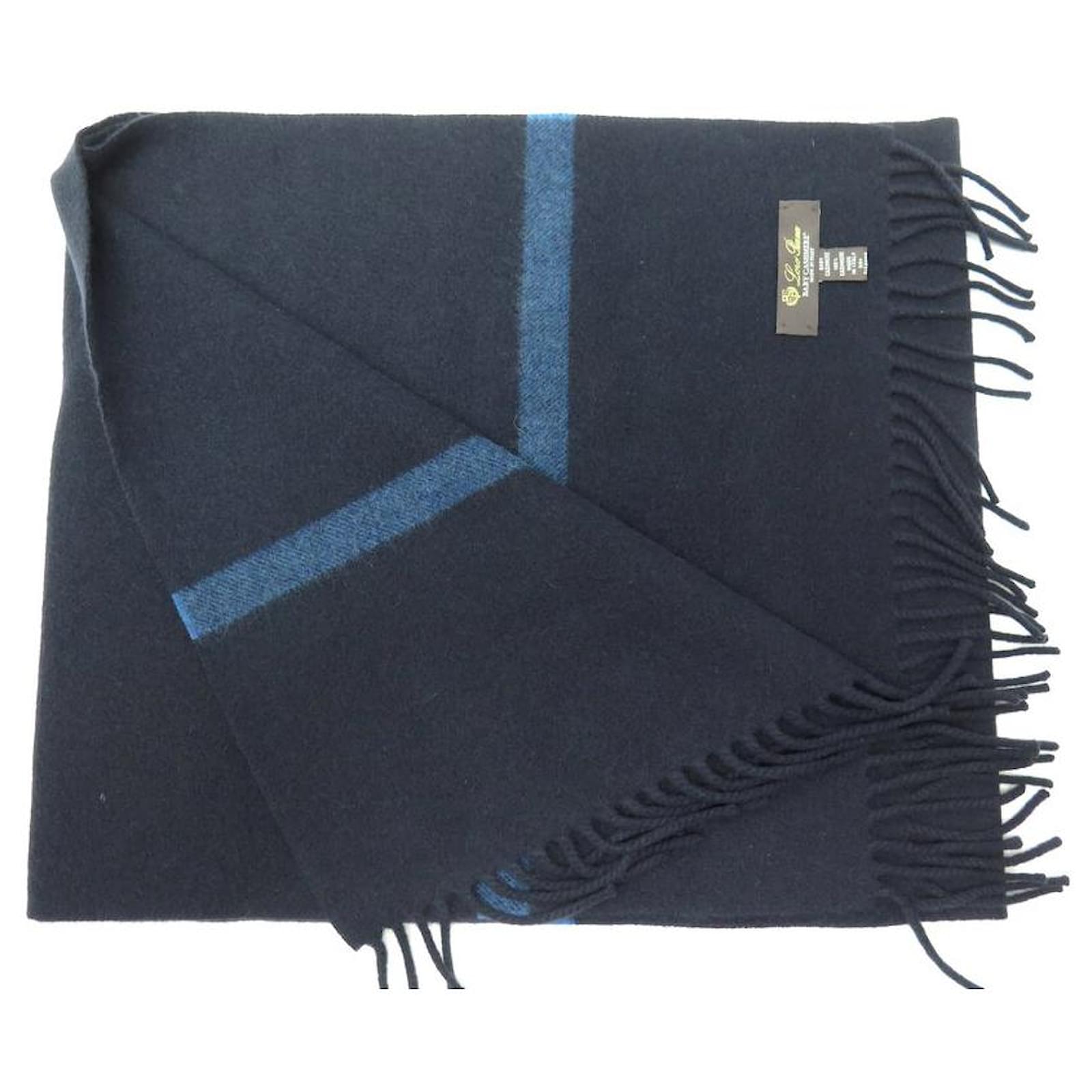 NOVE SCIARPA LORO PIANA DODICI BABY CASHMERE FAO9579 CACHEMIRE BLU