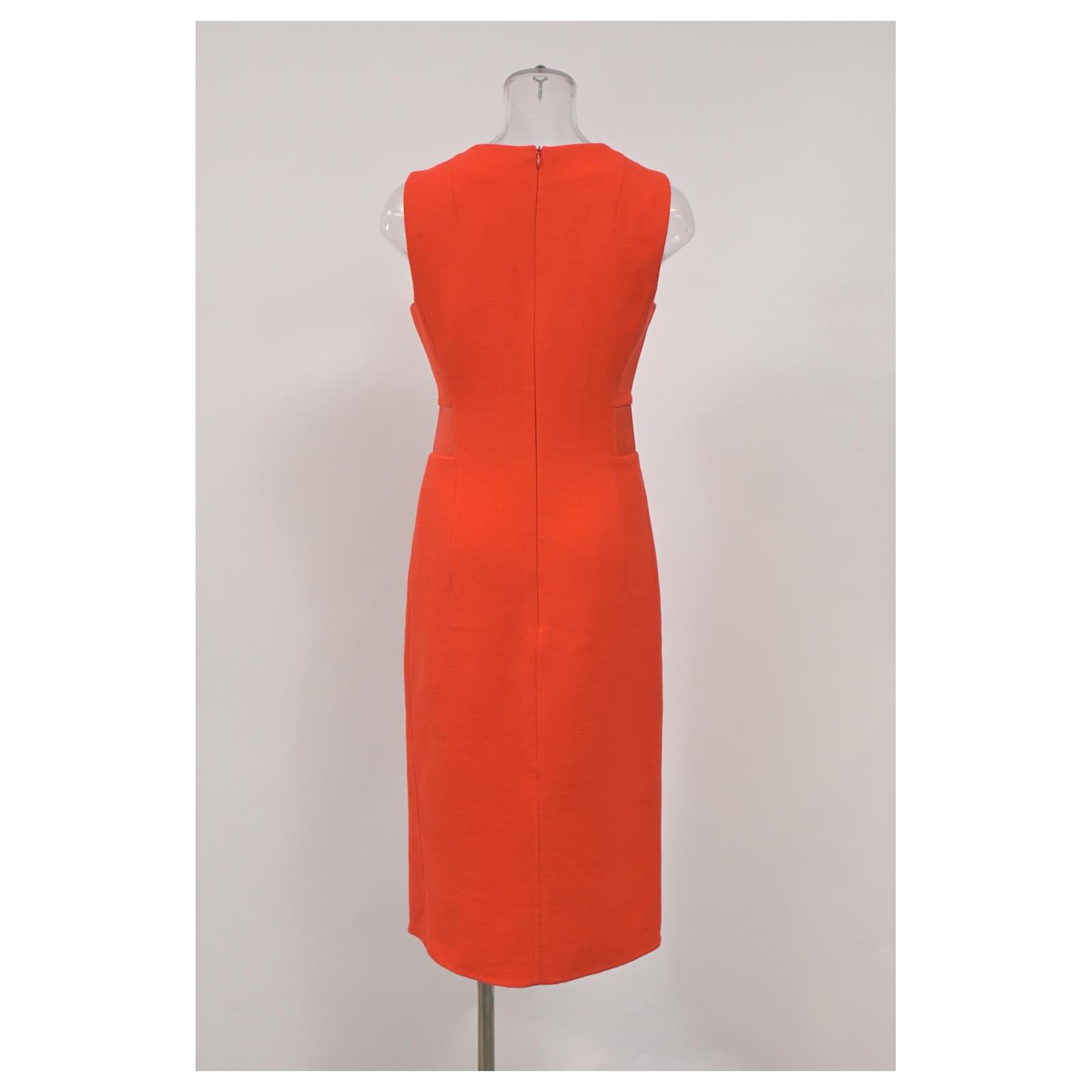 open lace back dress Akris Punto Orange Flared Hem Dress 6 / Orange main image 0