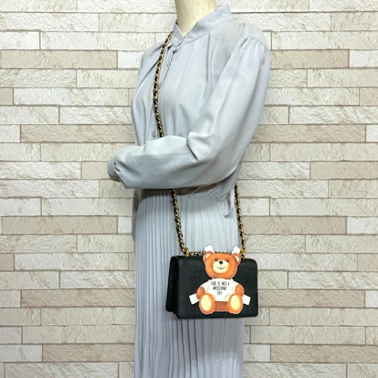 Moschino Teddy Bear Shoulder Bag Black Leather ref.1671513 - Joli