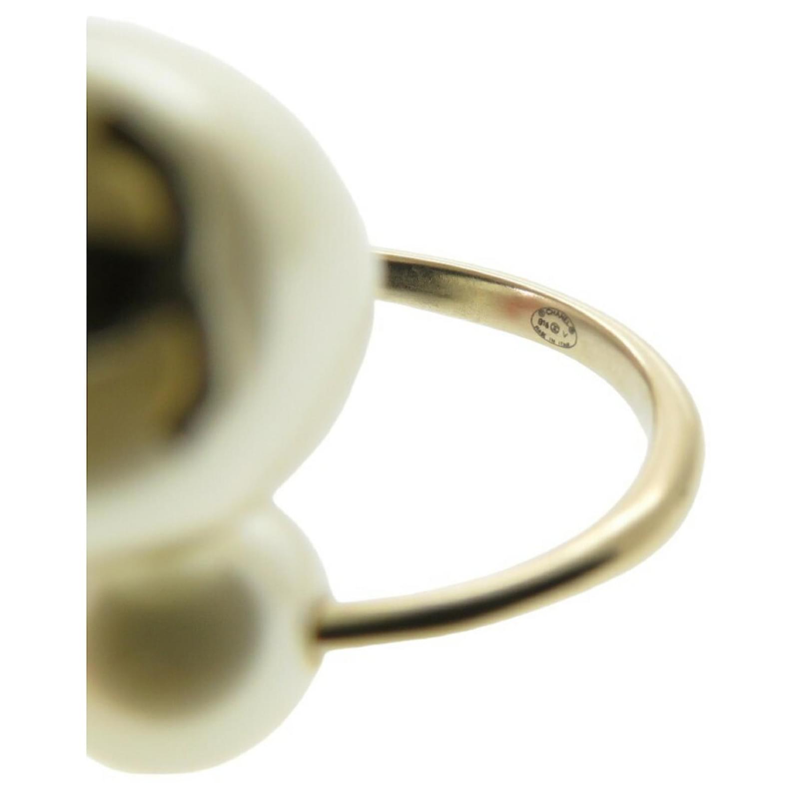 Chanel Coco Mark Gold Band Ring Metal ref.1671612 - Joli Closet