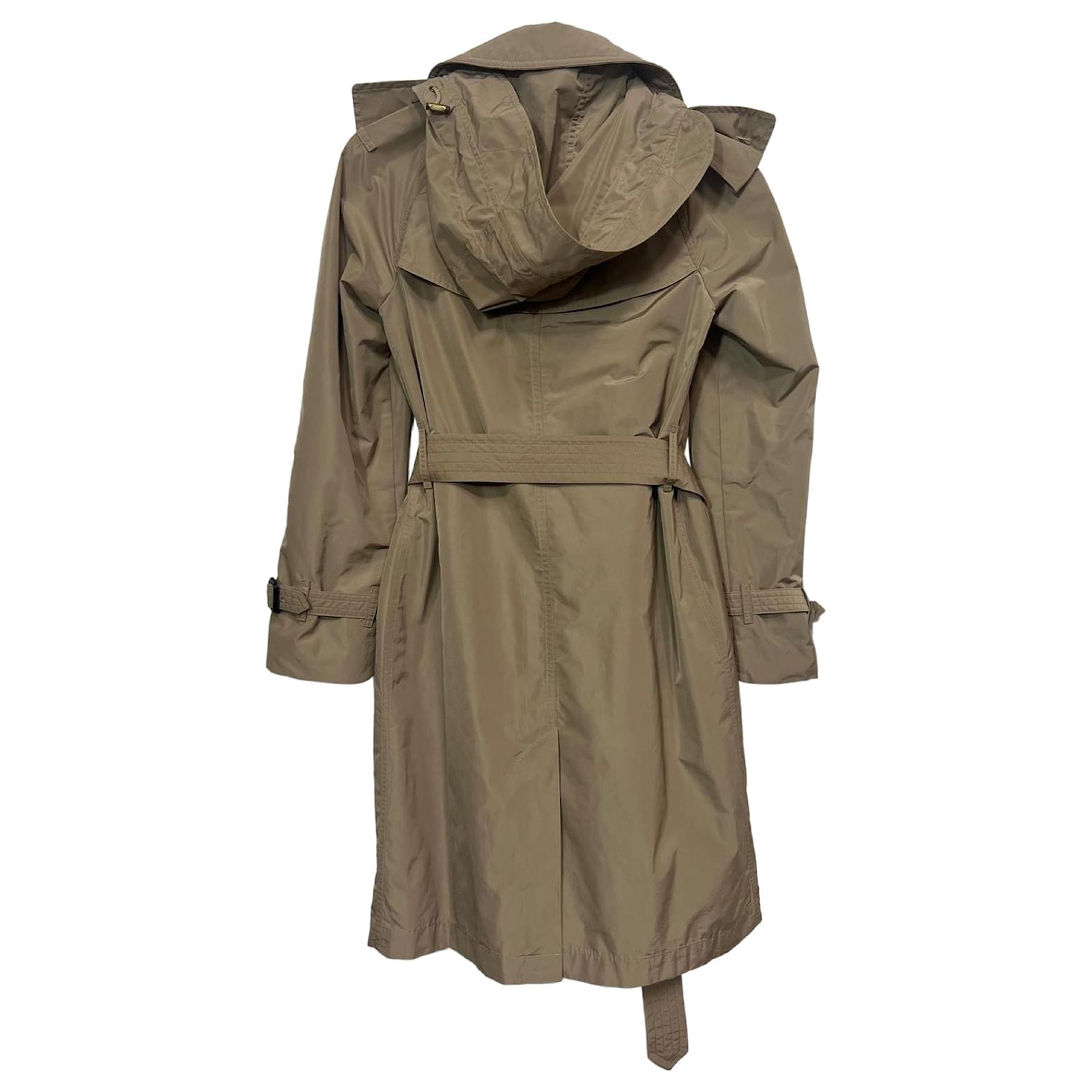 Burberry Amberford Hooded Shell Trench Coat in Beige Polyester ref.1671660 Joli Closet