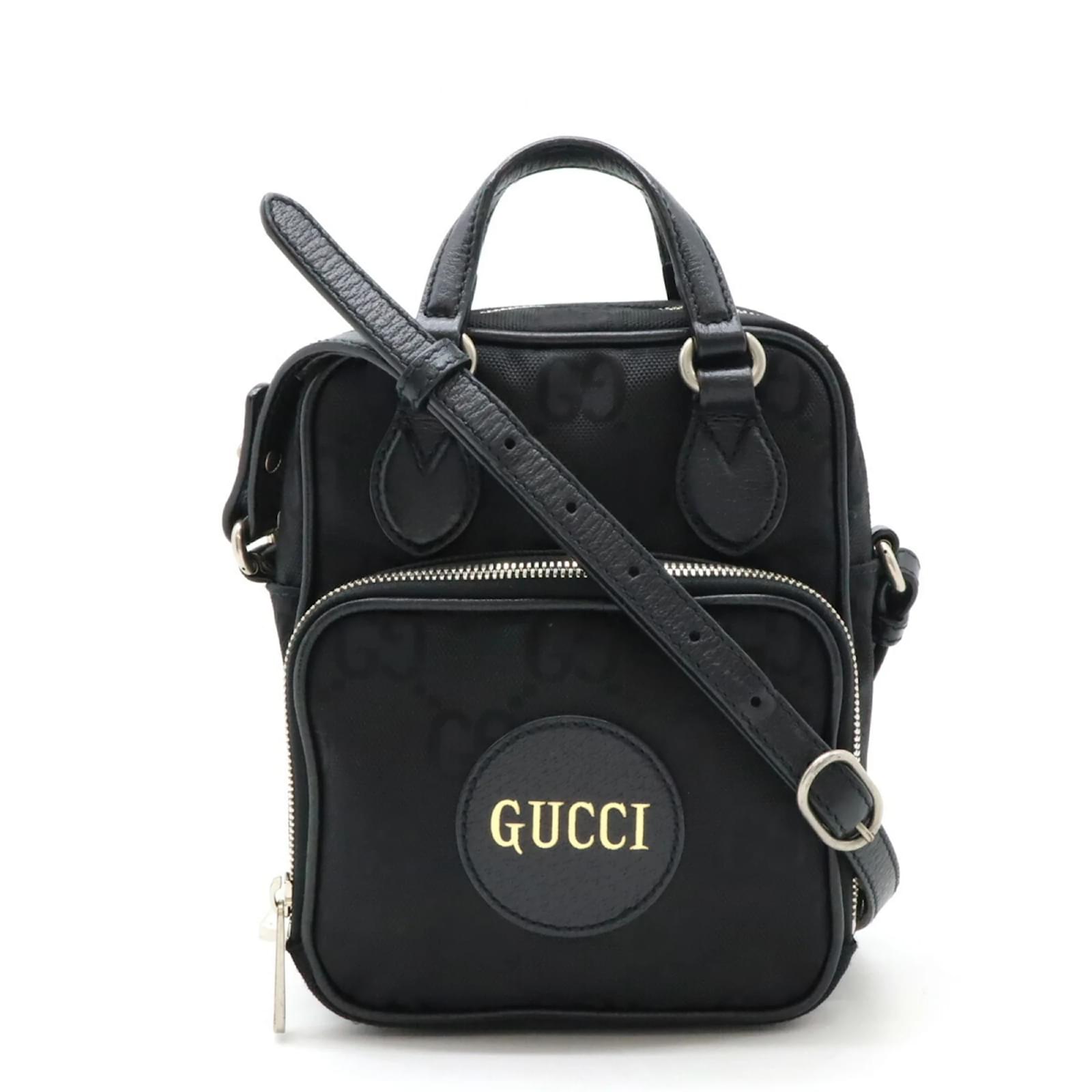 Gucci Off The Grid Shoulder Bag Black Leather Cloth