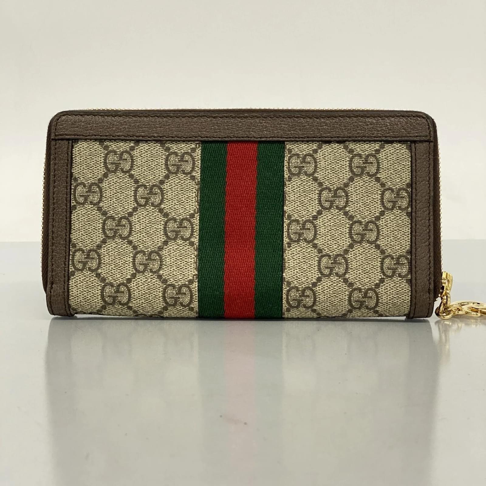 ☆韓国の人気☆【GUCCI】☆Gucci Ophidia GG long walle.t☆ Gucci Ophidia Long Wallet Brown Beige Plastic ref.1674676