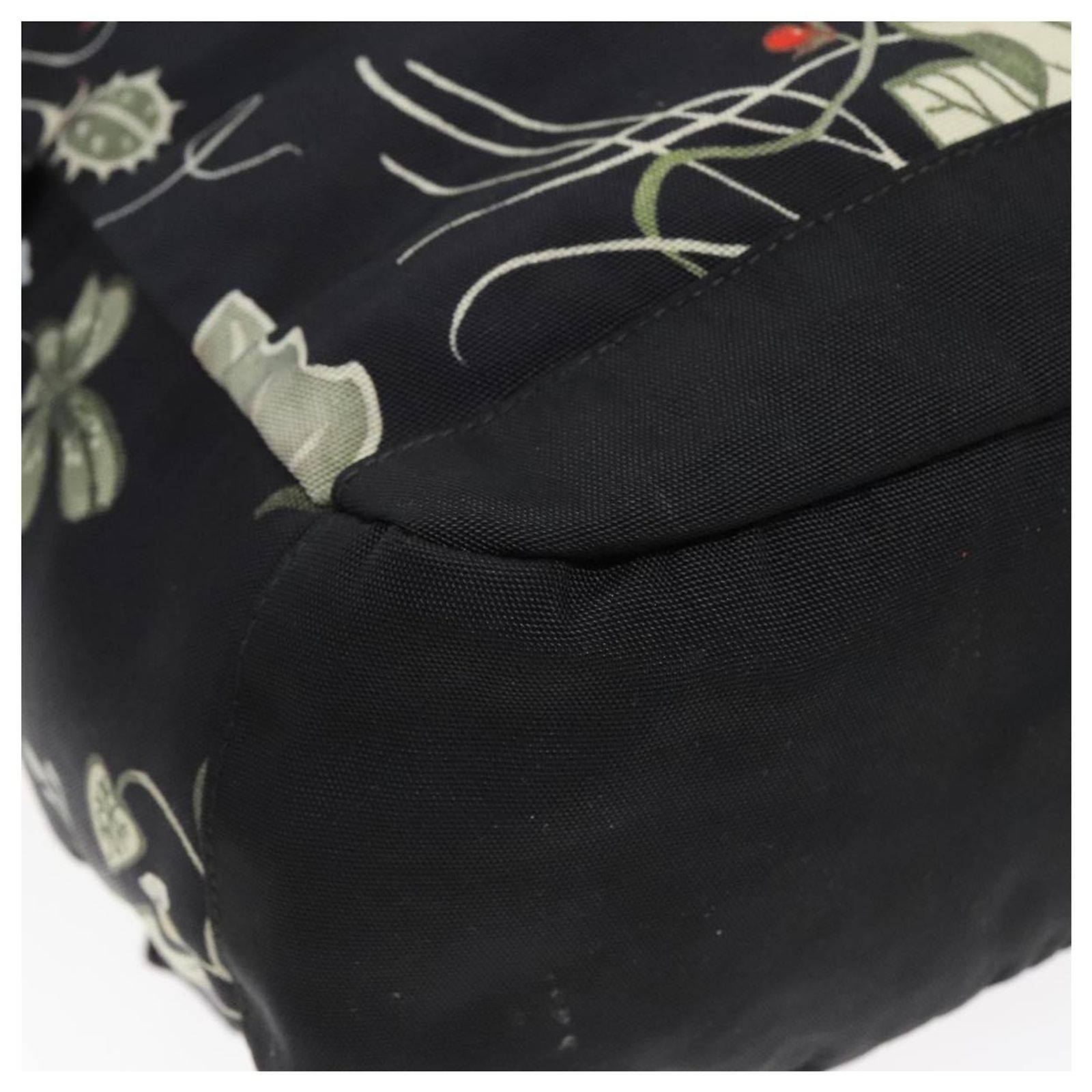 GUCCI flora Backpack Canvas Black Silver 353476 GUCCI Flora Backpack Canvas Black Silver 353476 Auth 90194  main image 4