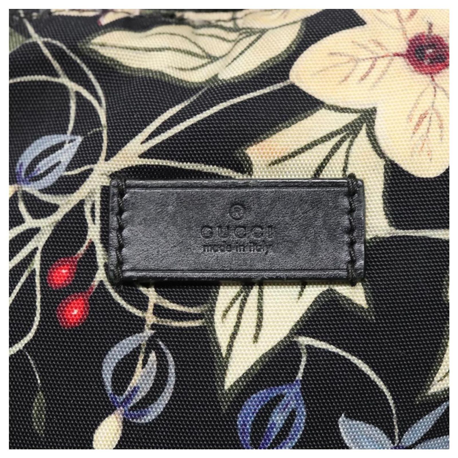 GUCCI flora Backpack Canvas Black Silver 353476 GUCCI Flora Backpack Canvas Black Silver 353476 Auth 90194  main image 3
