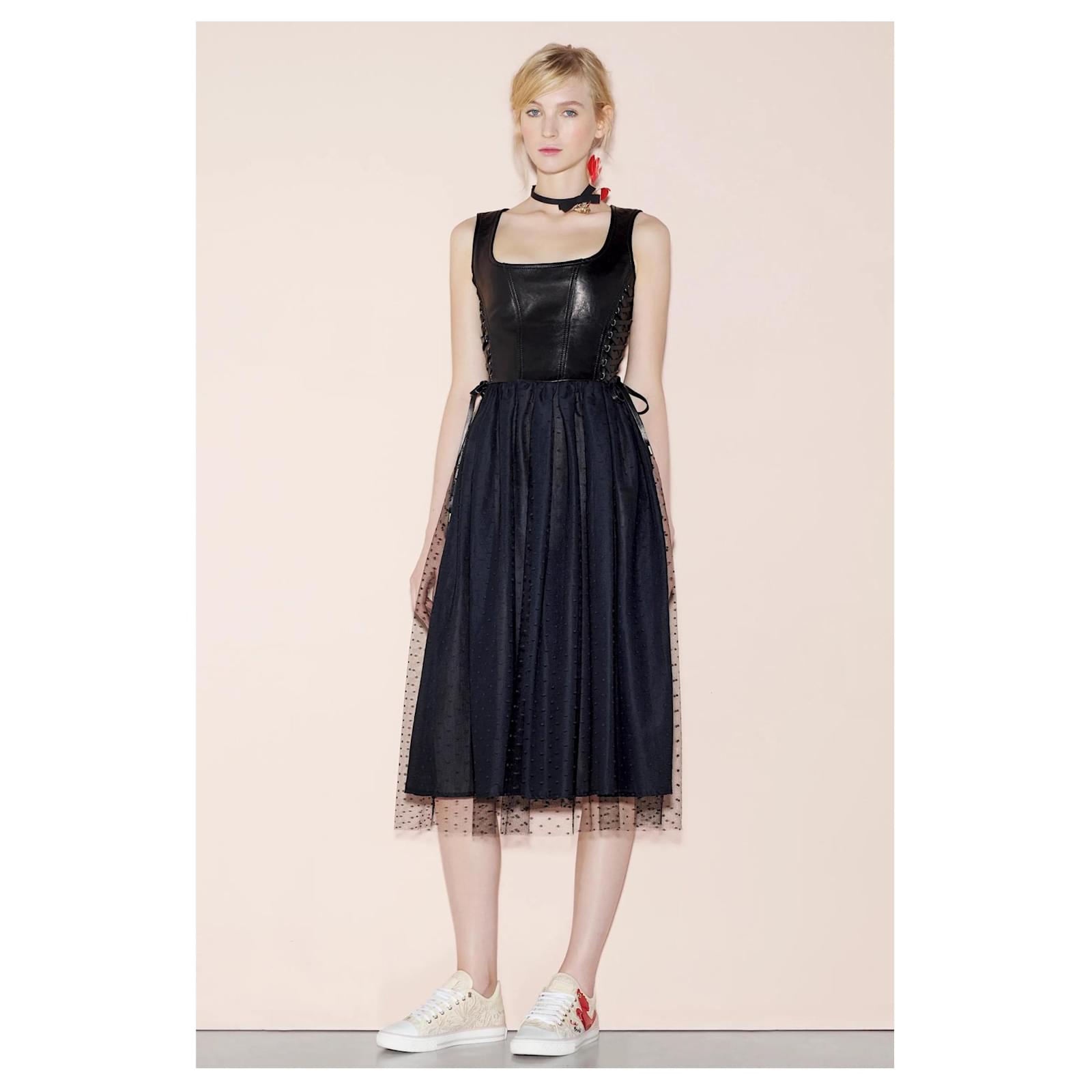 Valentino Garavani Red Valentino Leather Corset and Tulle