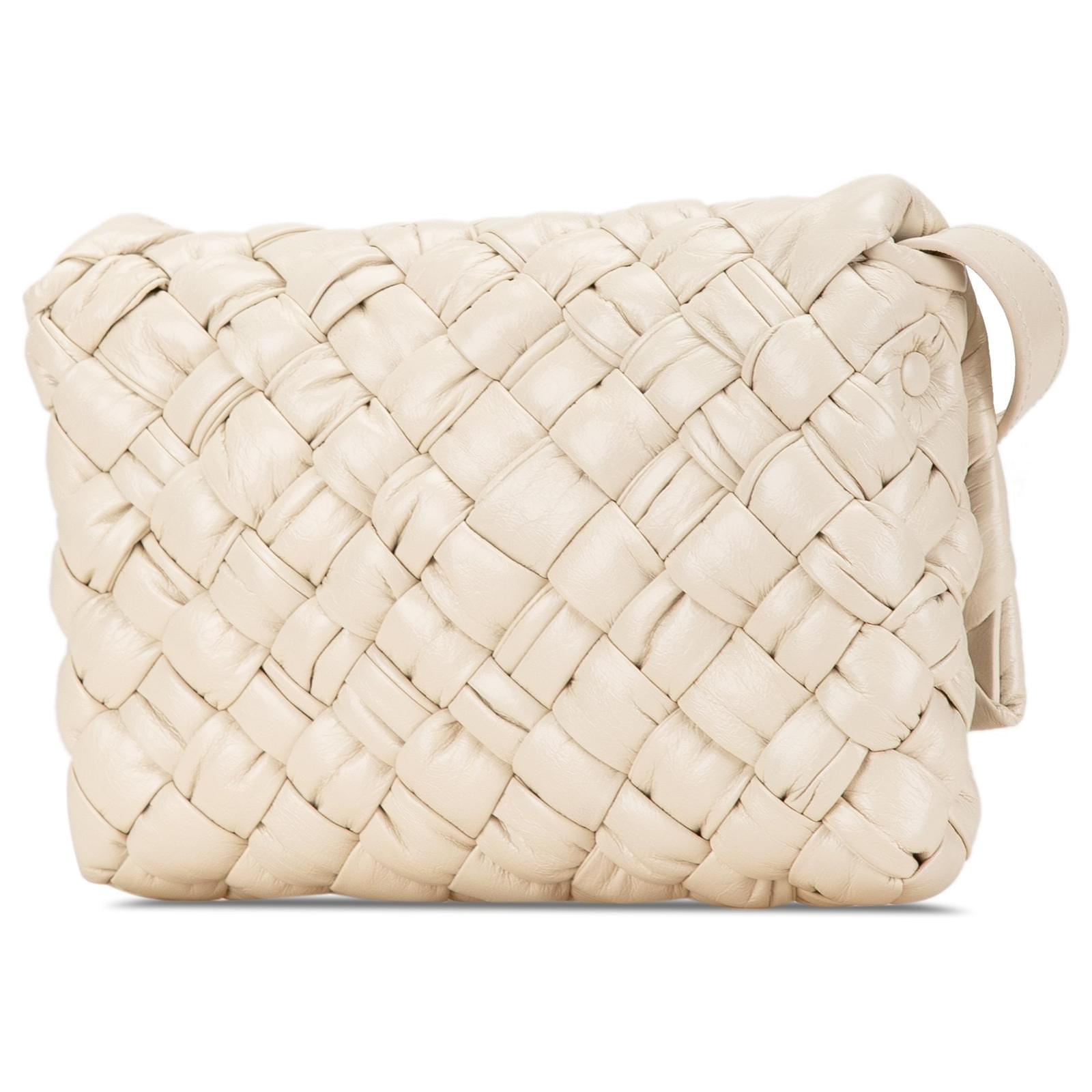 Bottega Veneta White Small Intrecciato Rumple Messenger Bag Cream ...