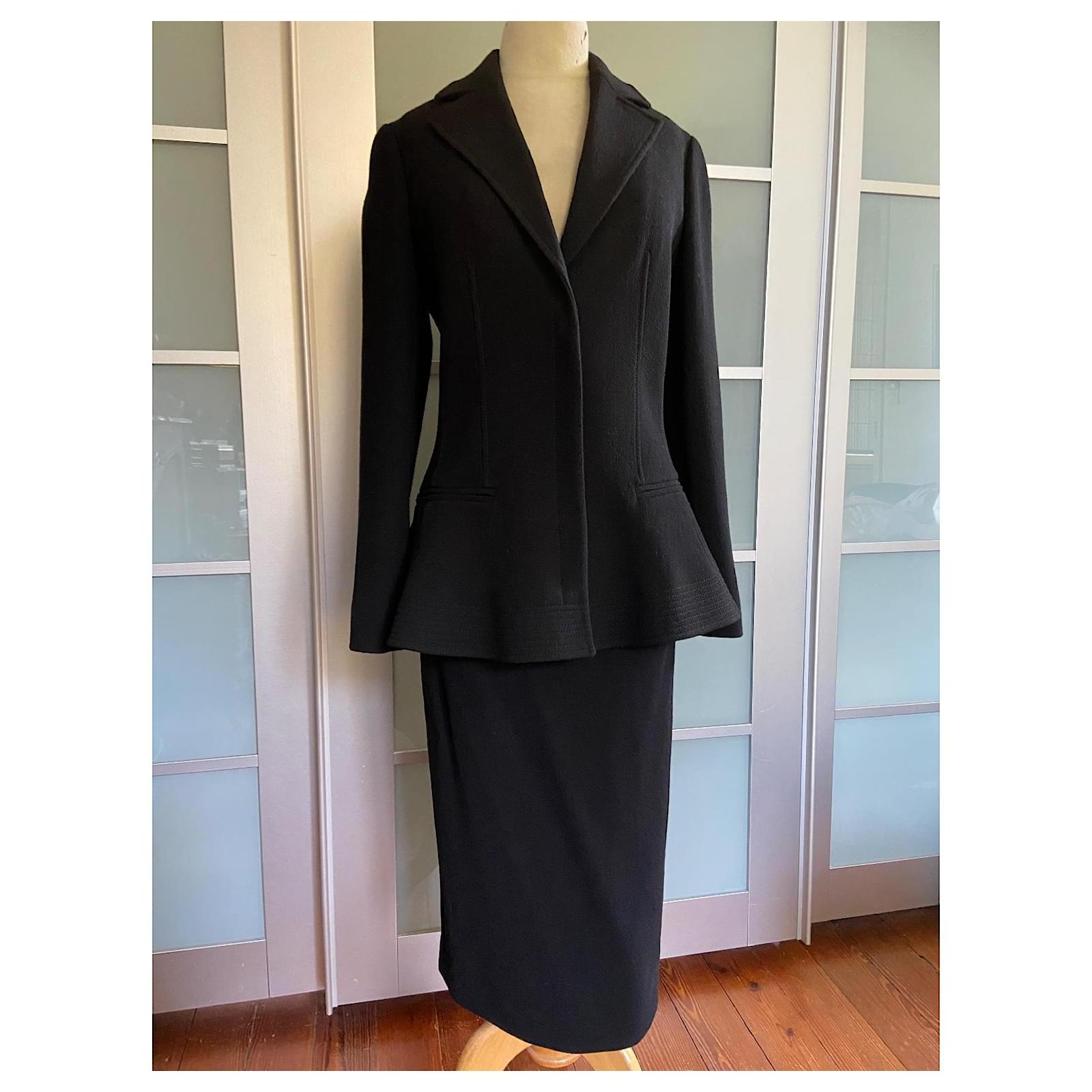 Christian Dior Skirt suit bar Black Silk Wool ref.JC1676224 (Sold