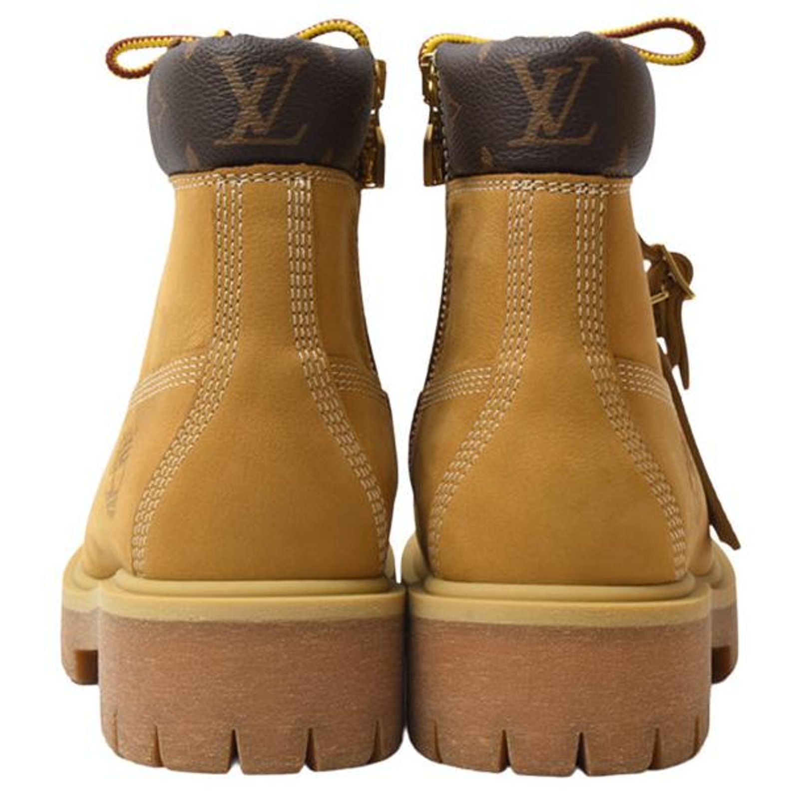 Bottes de cheville en cuir Louis Vuitton Timberland Beige ref 