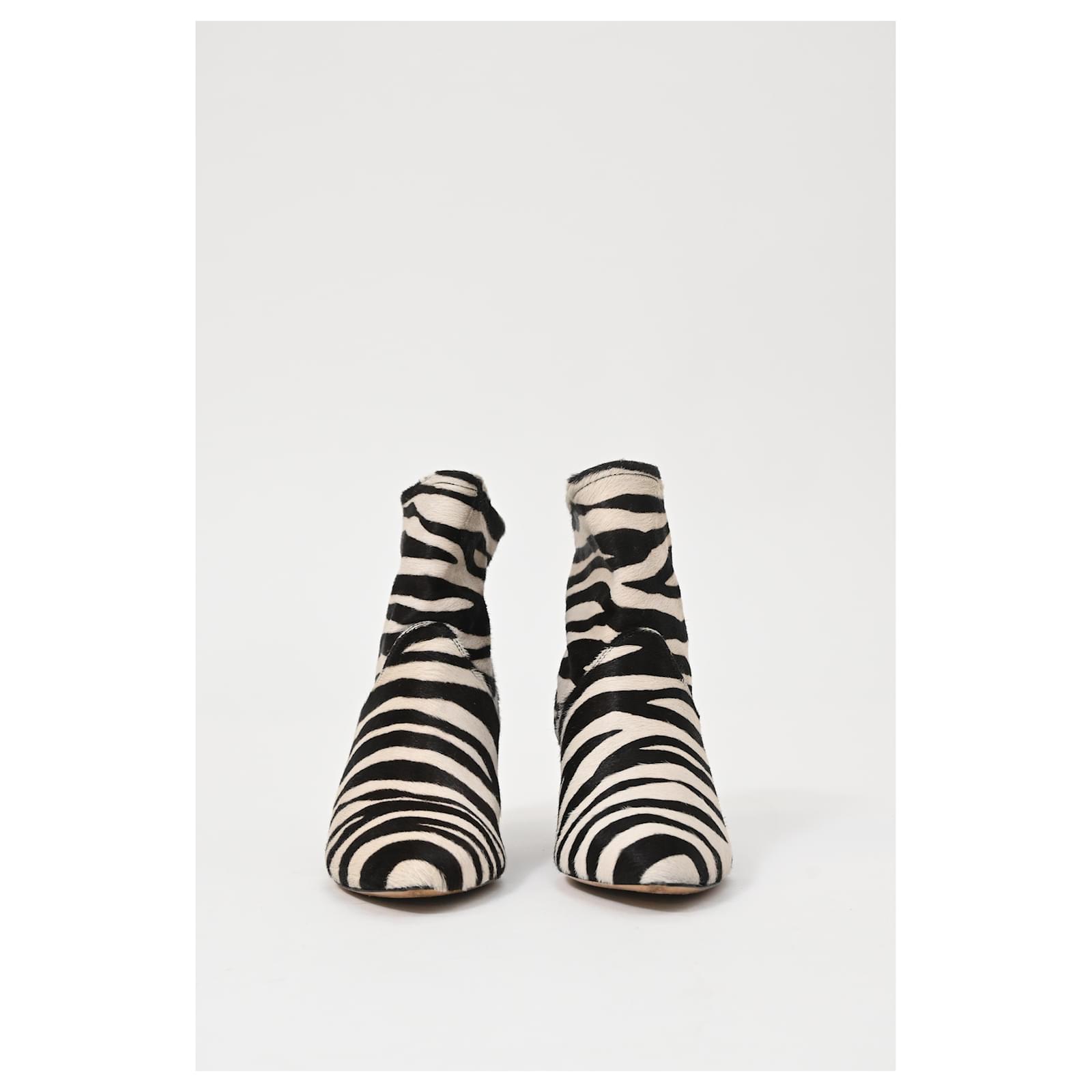 Isabel Marant Zebra Ankle Boots In Animal Print Ponyhair Multiple