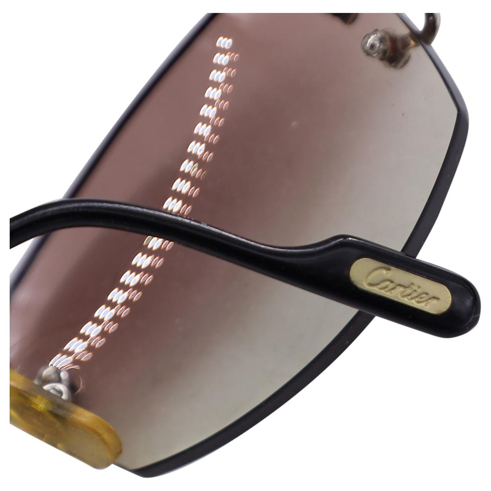 Cartier Rimless Gradient Sunglasses 135 in Brown Metal Red ref.1678036 ...