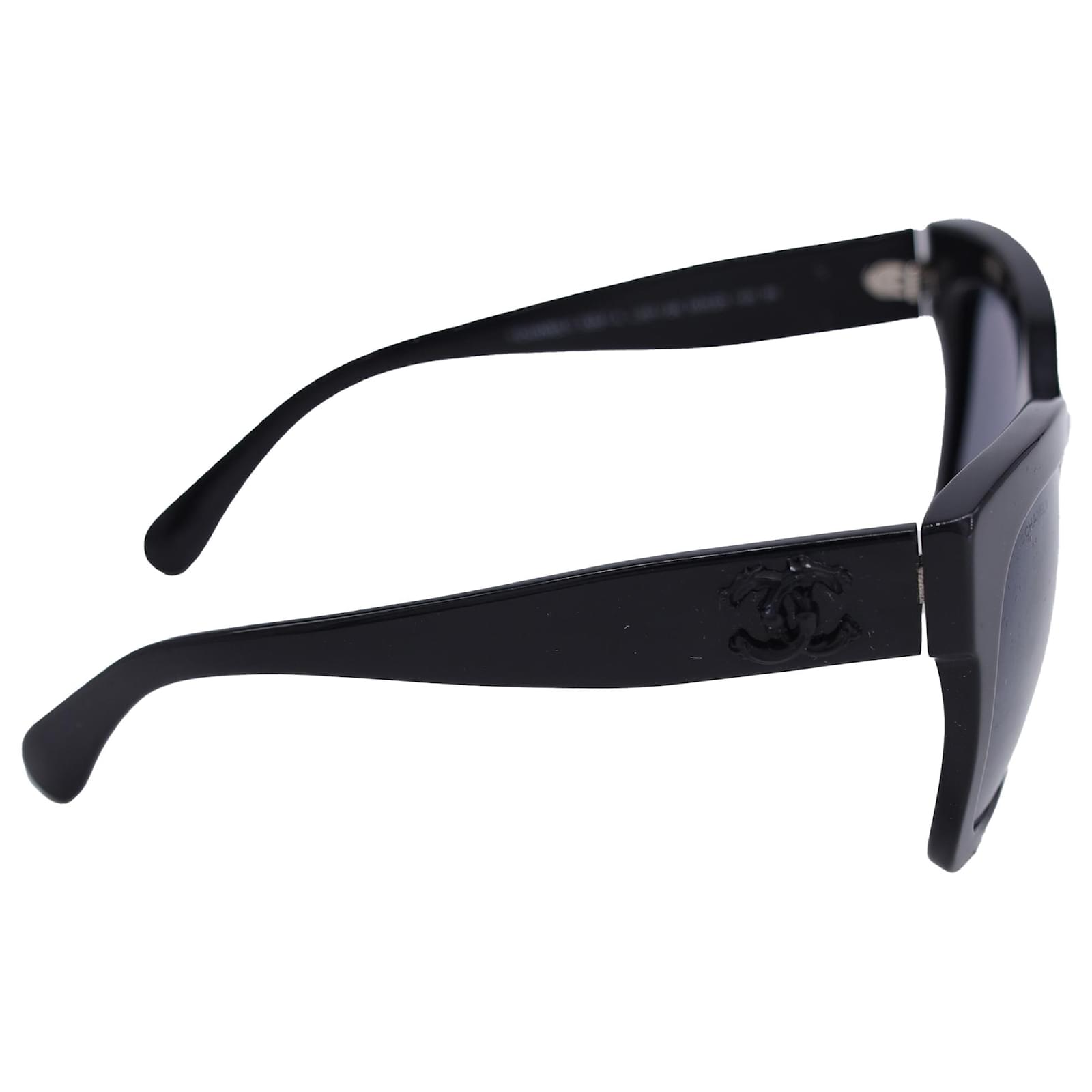 Timeless Chanel 5357-A CC Logo Square Frame Sunglasses in Black