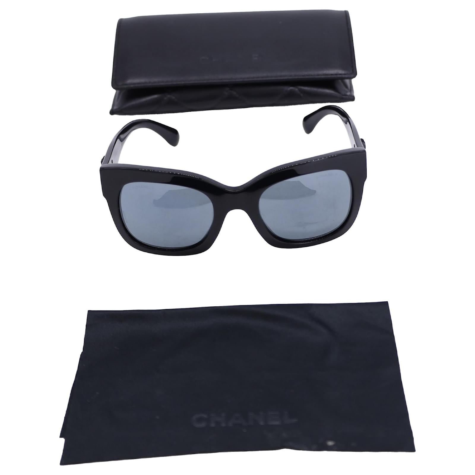 Timeless Chanel 5357-A CC Logo Square Frame Sunglasses in Black