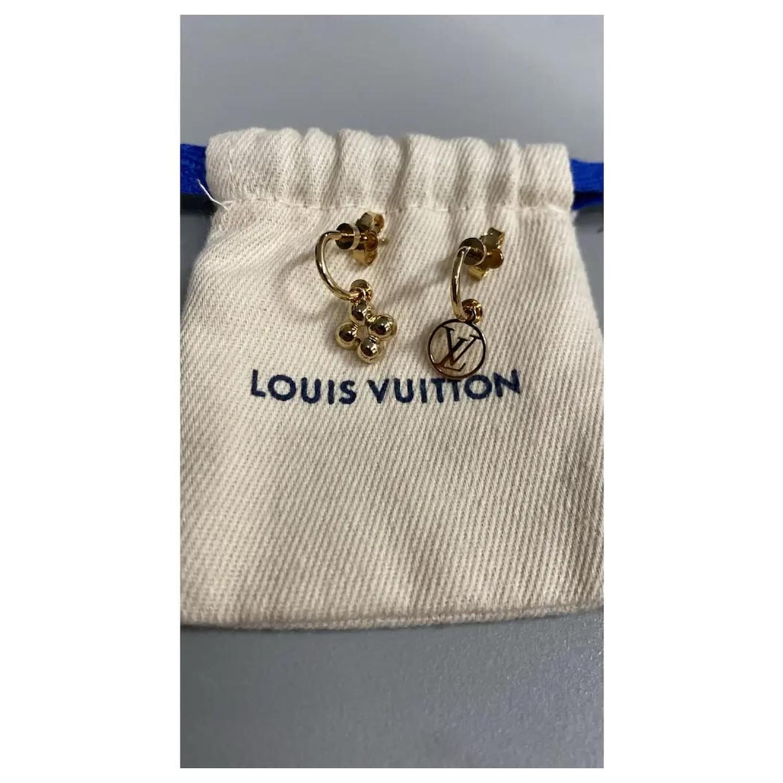 Blooming Louis Vuitton earrings Golden Metal ref.1682085