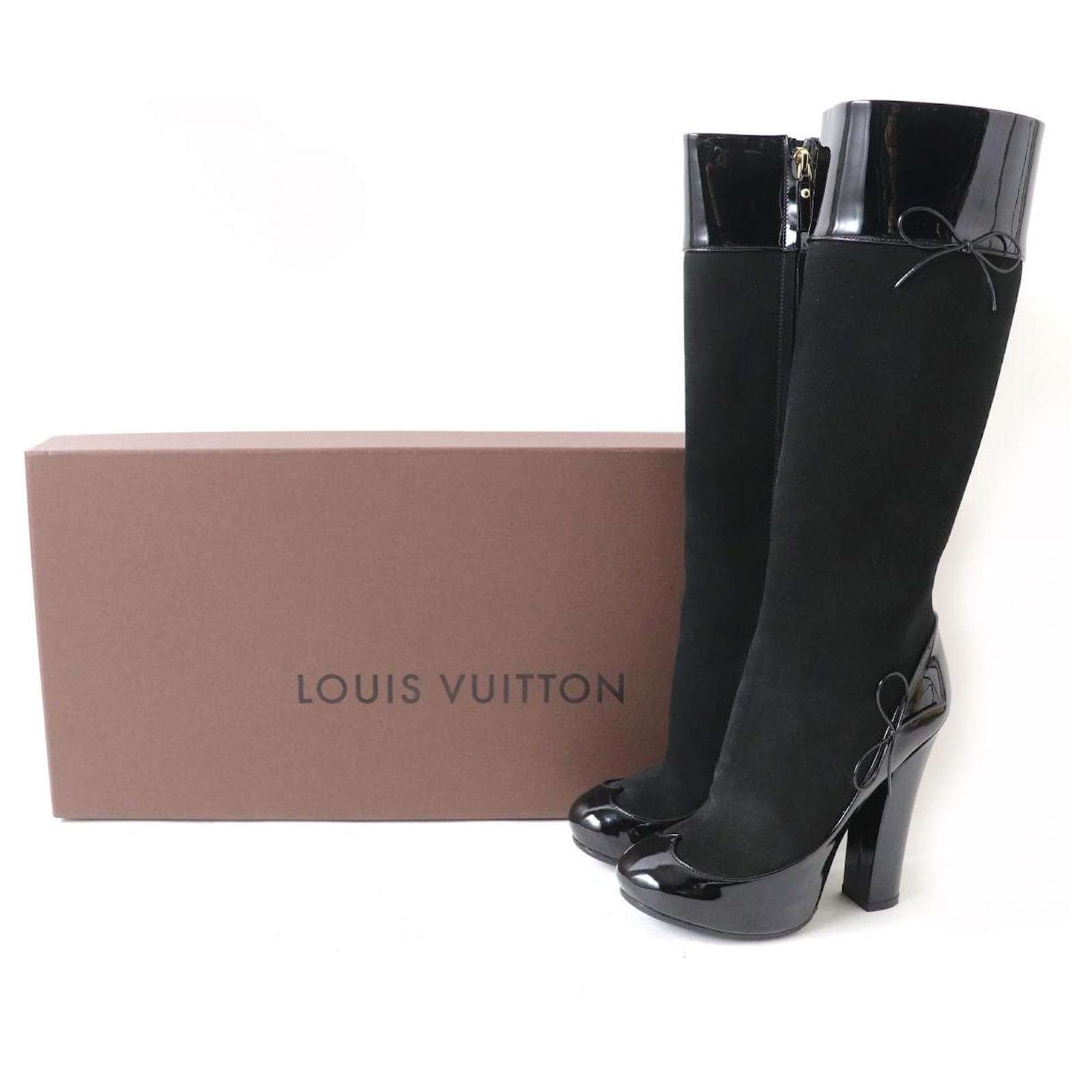 Louis Vuitton Ribbon Side Zip Long Boots Black ref.1683993 Louis Vuitton Ribbon Side Zip Long Boots Black ref.1683993