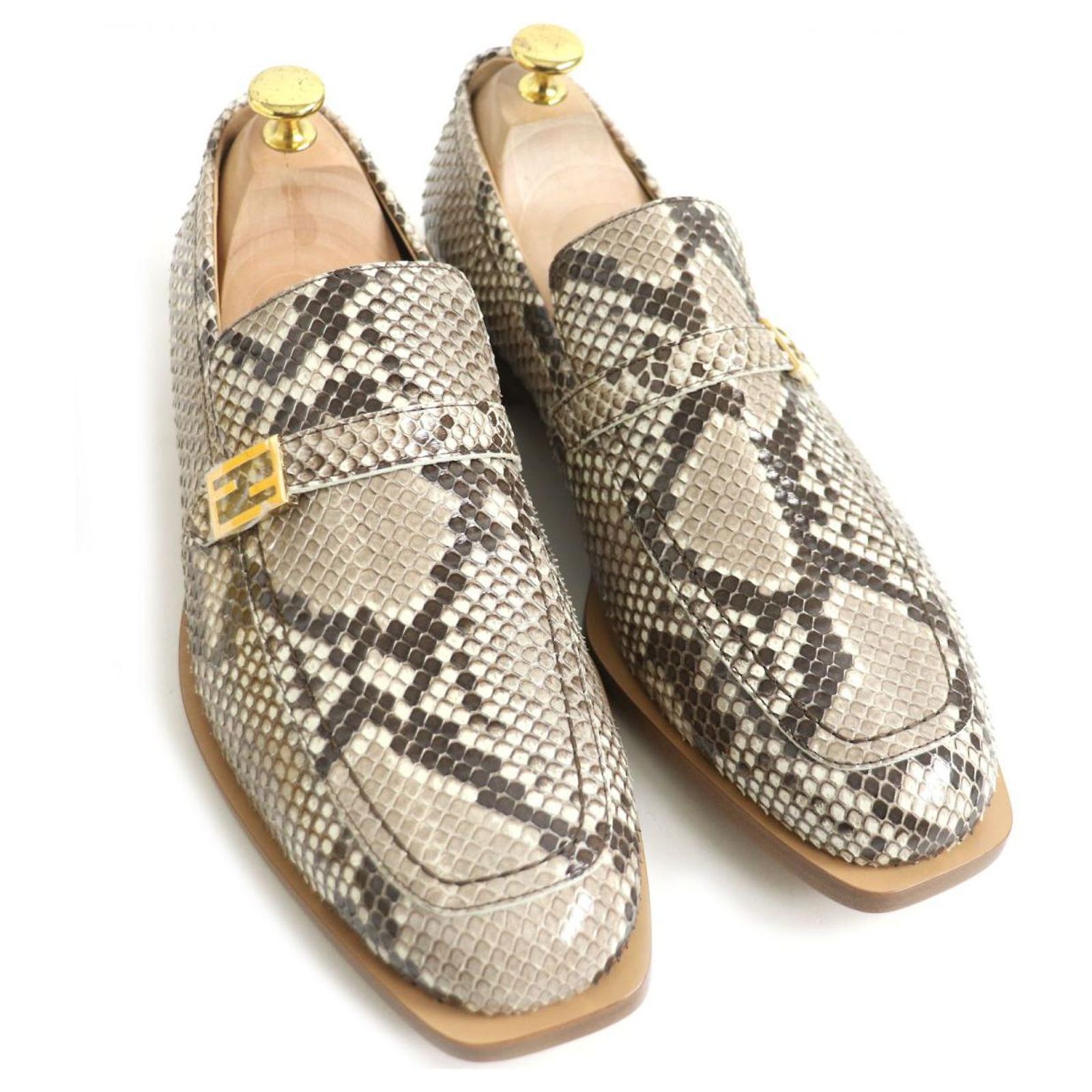 Fendi Python Leather Loafers Brown 9 ref.1684332 - Joli Closet display picture 2