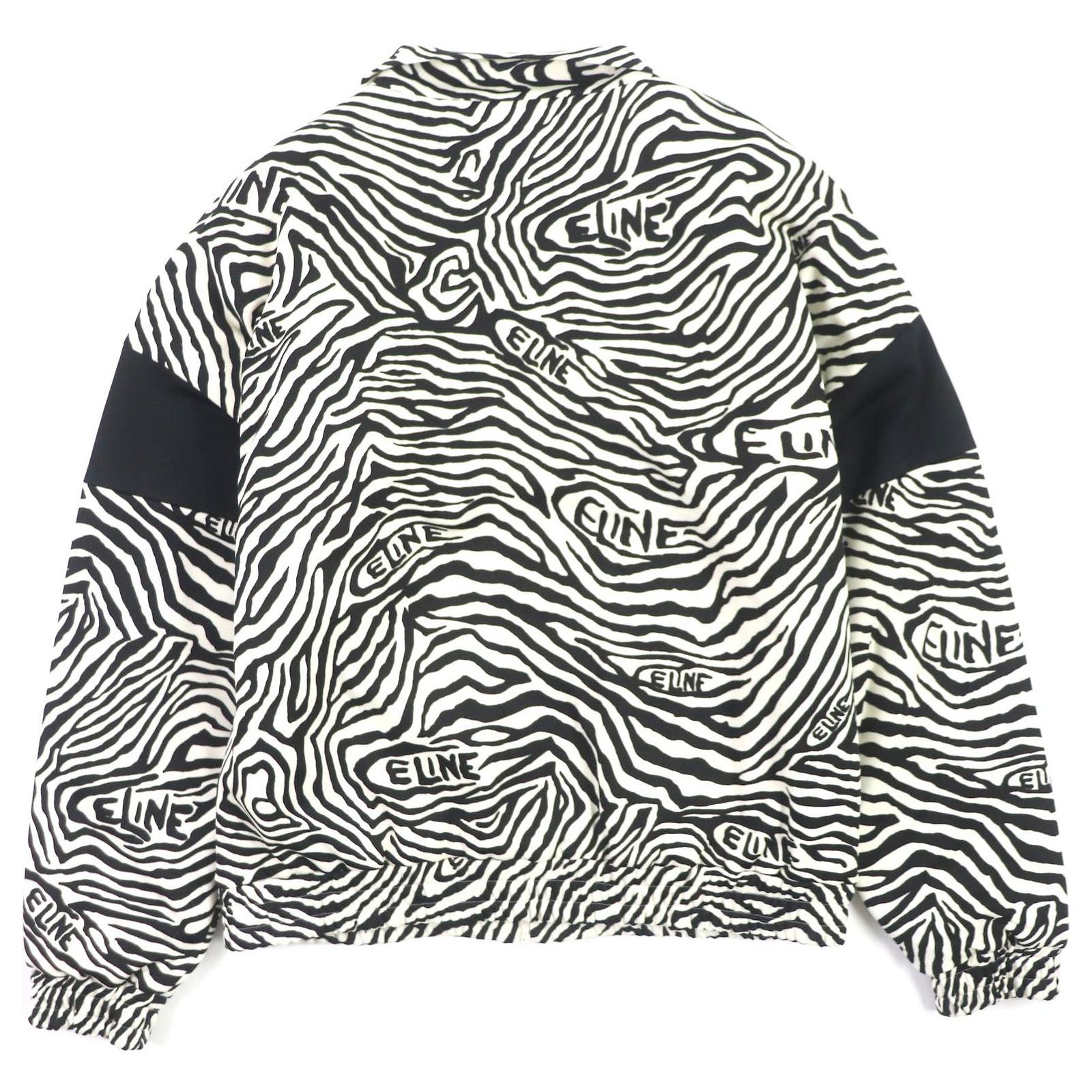 Céline Celine Zebra Pattern Logo Embroidered Track Jacket ref 