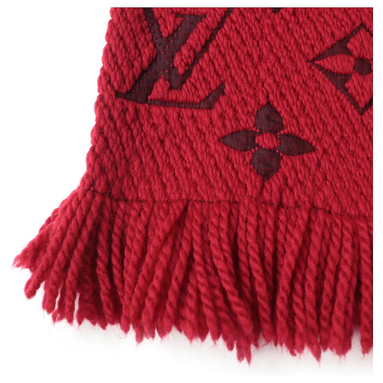 Louis Vuitton Logomania Monogram Silk Scarf Red Joli