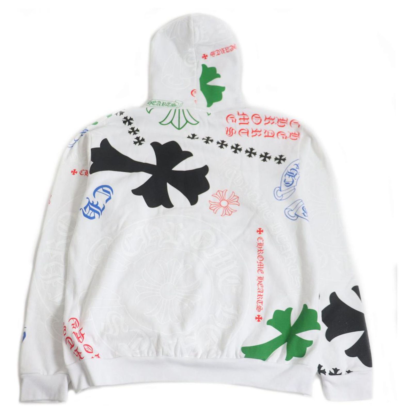 Sweat à Capuche Chrome Hearts - Taille M - Noir Avec Pochoir Cœurs - Occasion Très Bon État