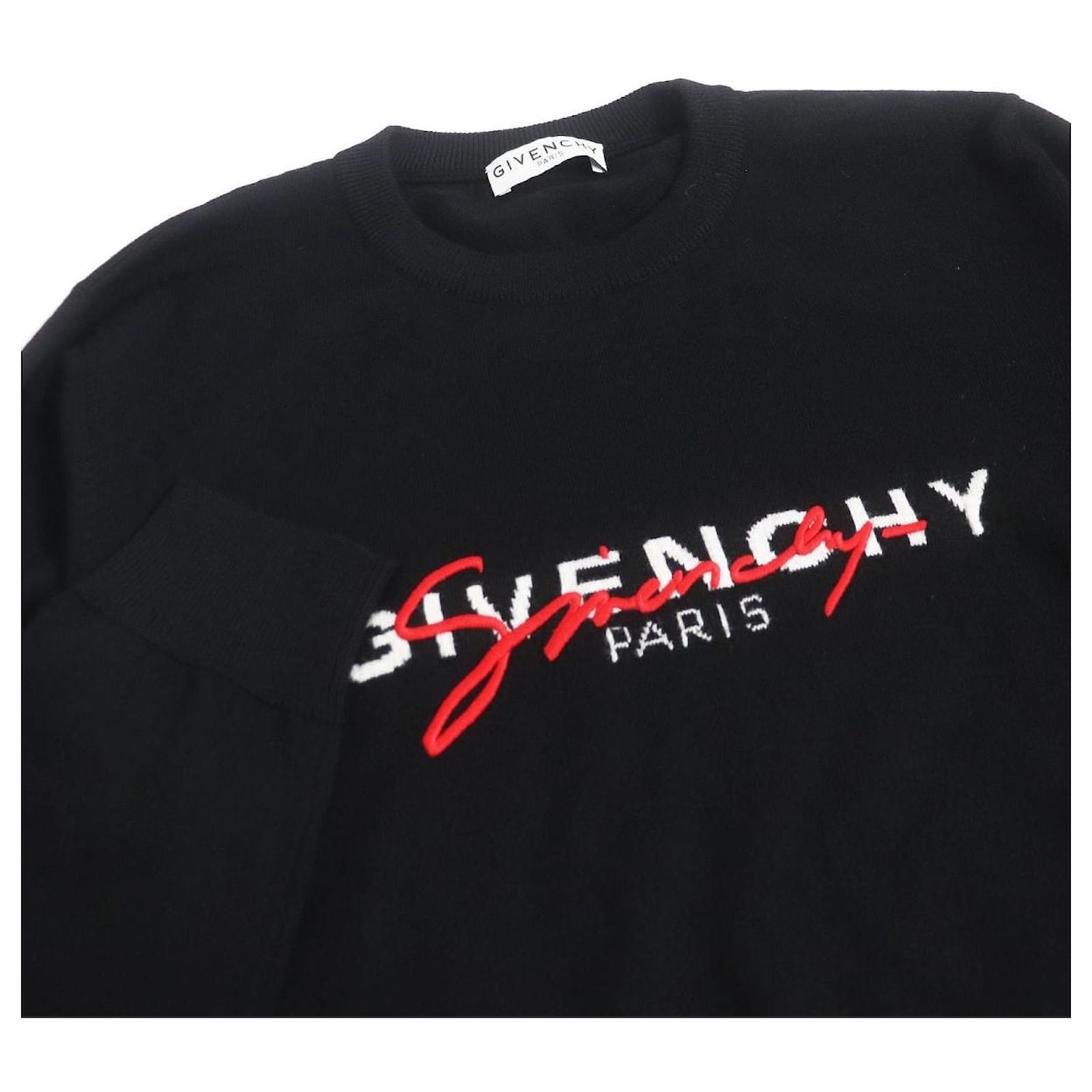 Givenchy Wool XL Logo Embroidered Sweater Black Joli