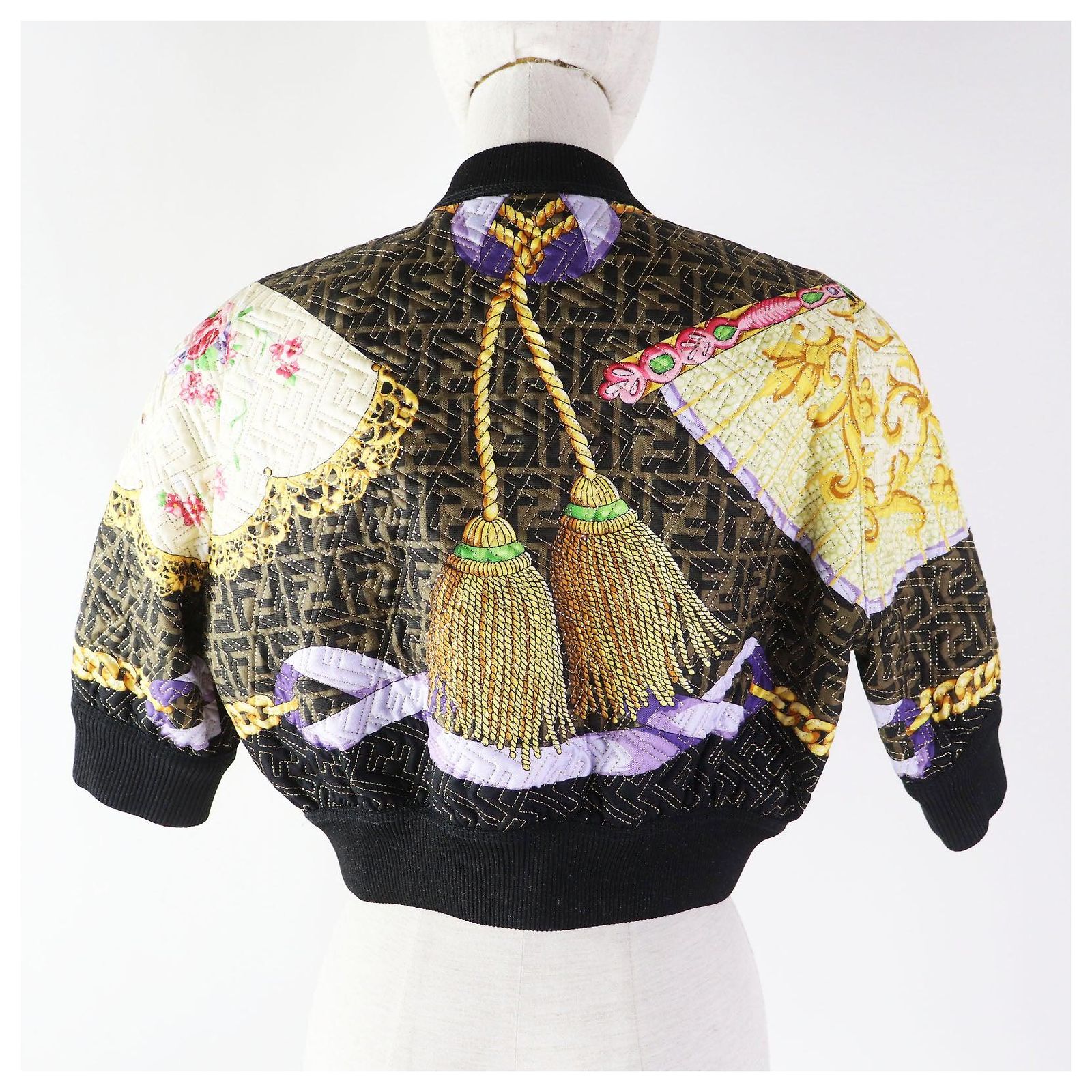 Fendi Versace FF Logo Baroque Blouson Black ref.JC1688715 (Sold 