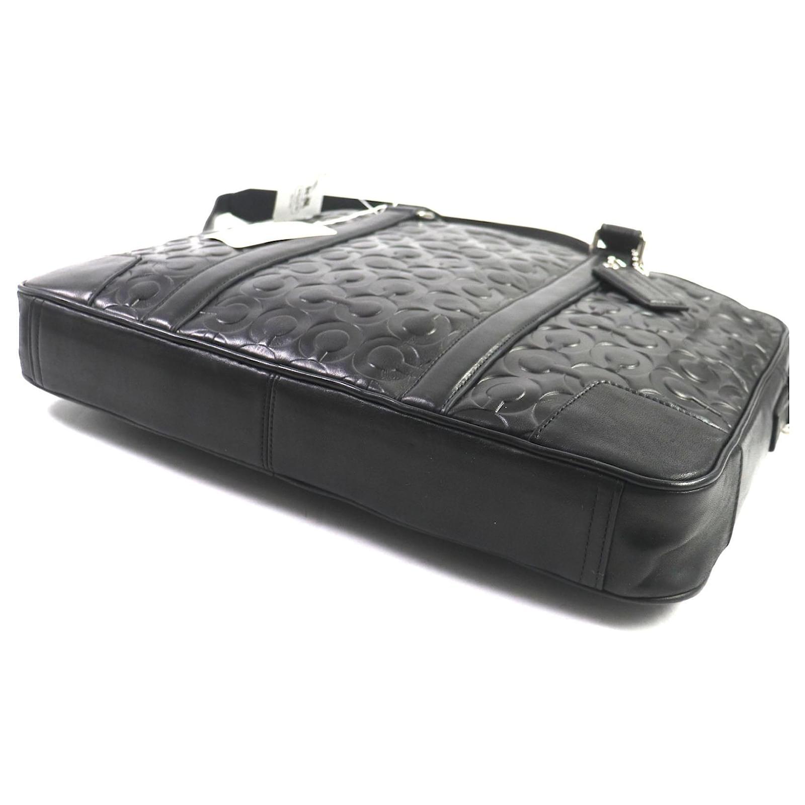 Autre Marque COACH Leather 2-Way Briefcase 71045 Black ref