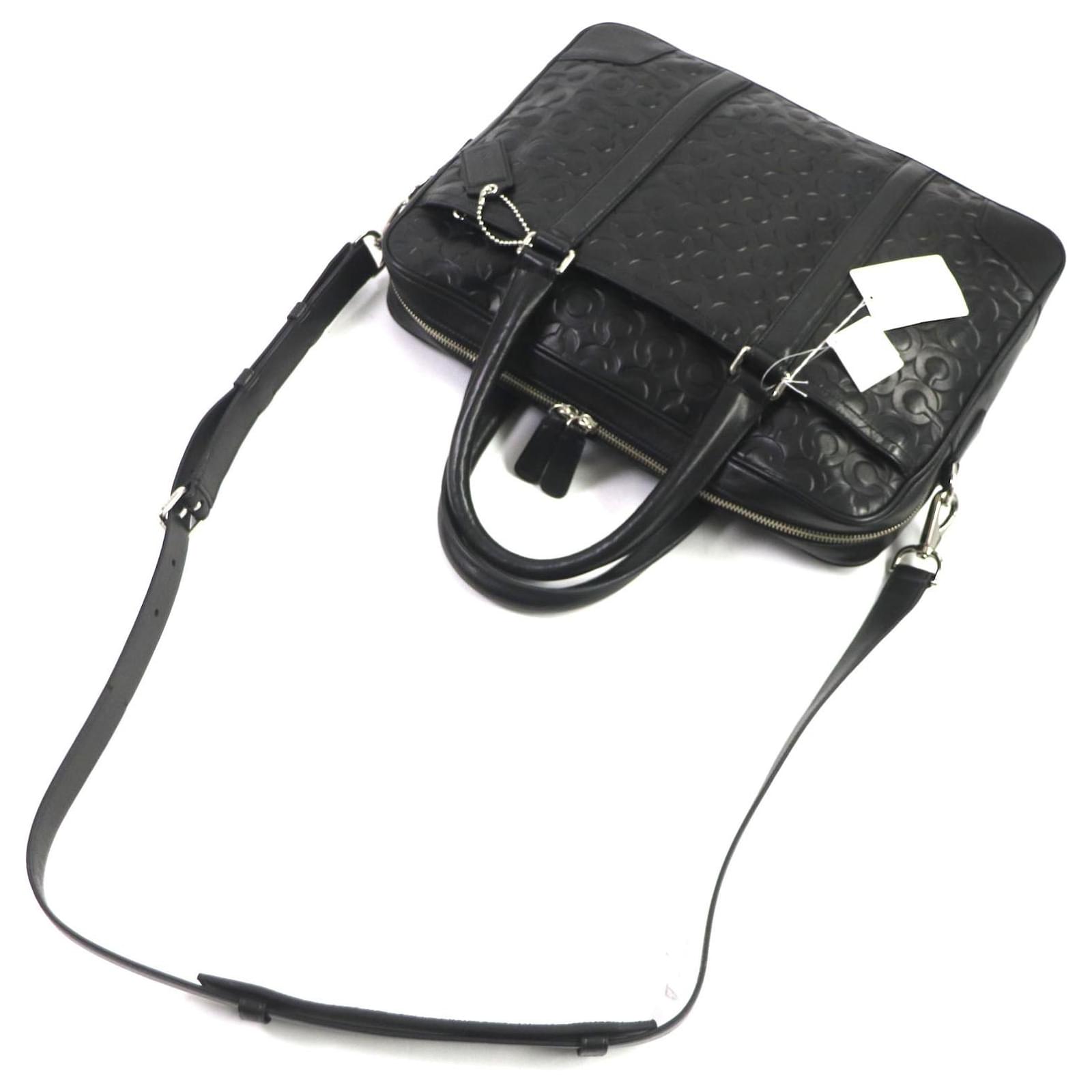 Autre Marque COACH Leather 2-Way Briefcase 71045 Black ref