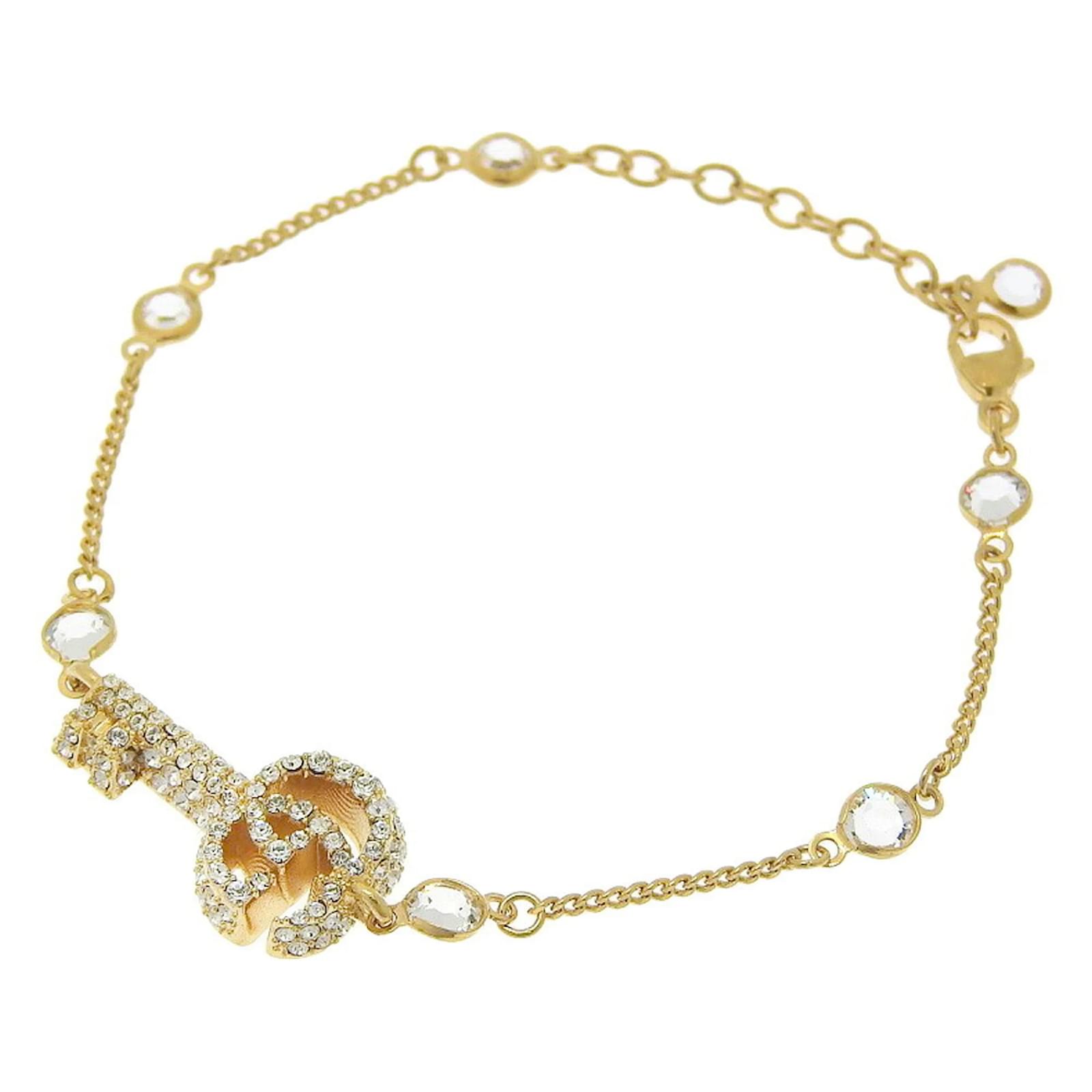 GUCCI Double G Key Charm Bracelet Golden Gold-plated ref