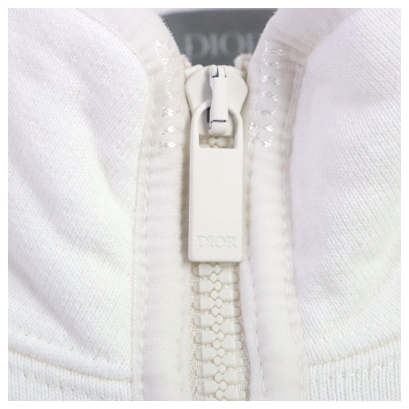 Dior Cotton XL Logo Half-Zip Pullover Sweatshirt White ref.1694790