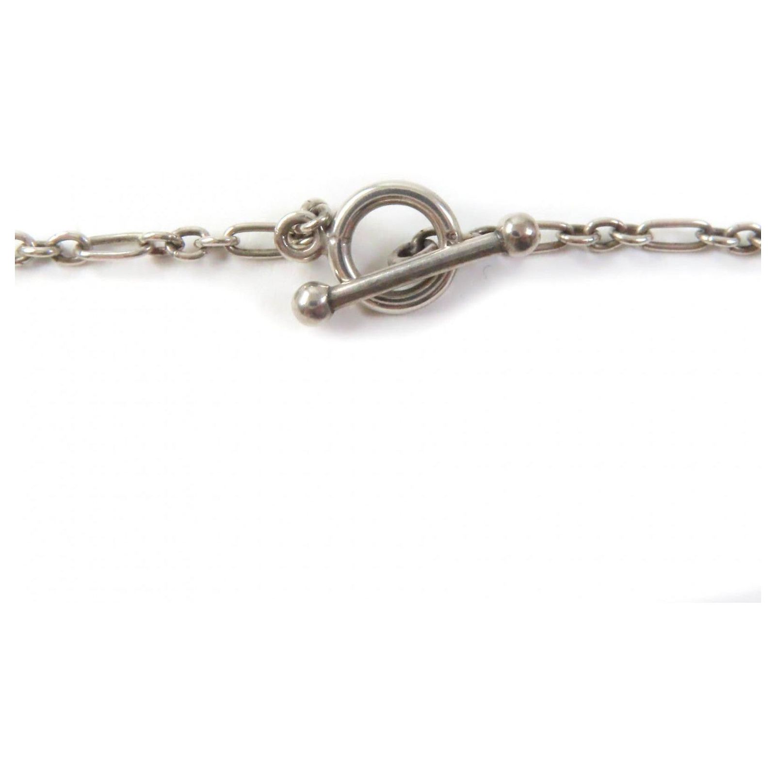 Collier Art Déco En Métal Argenté Avec Améthyste - Style Georg Jensen