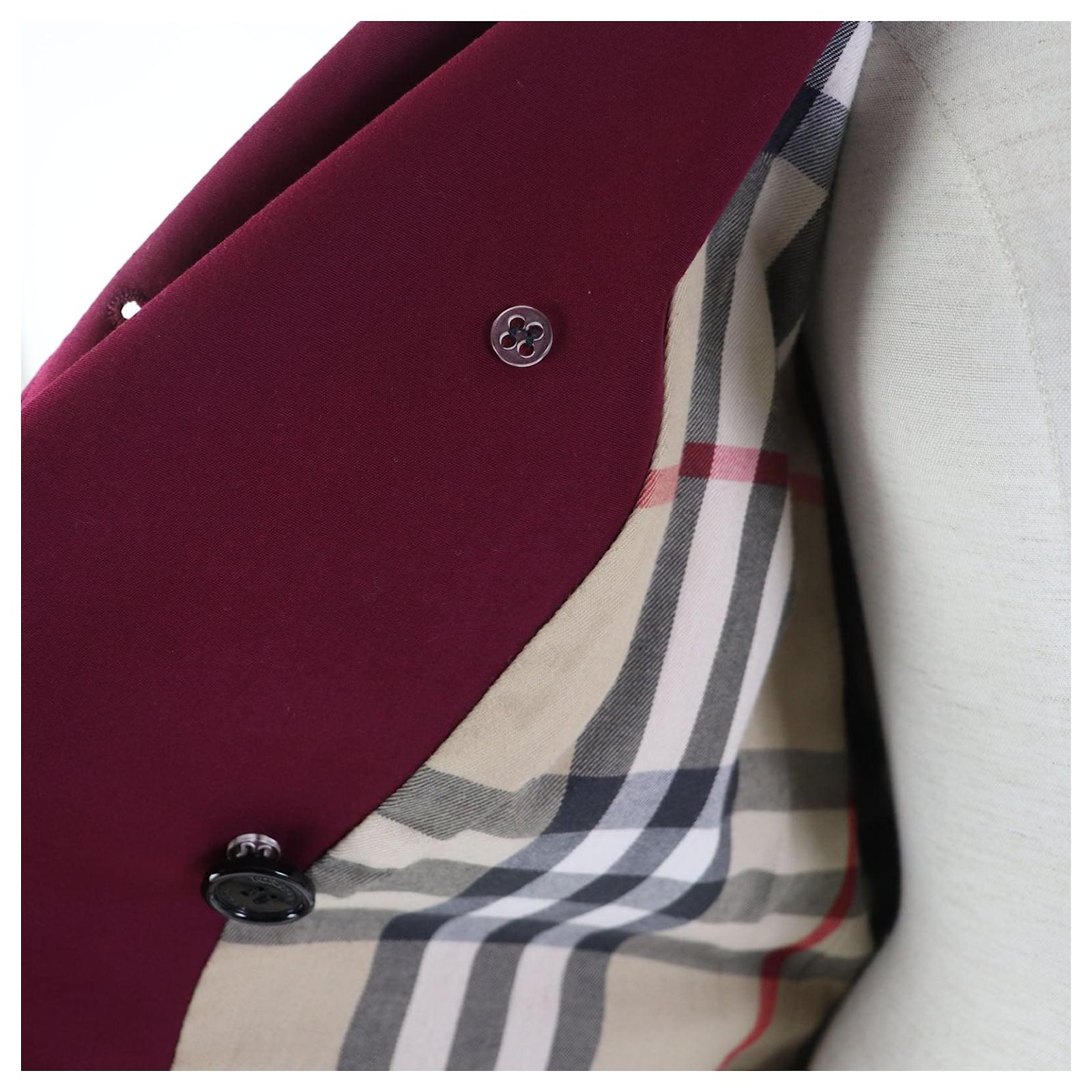 Trench coat Burberry Nova Check Bordeaux 38 Bordò Tela