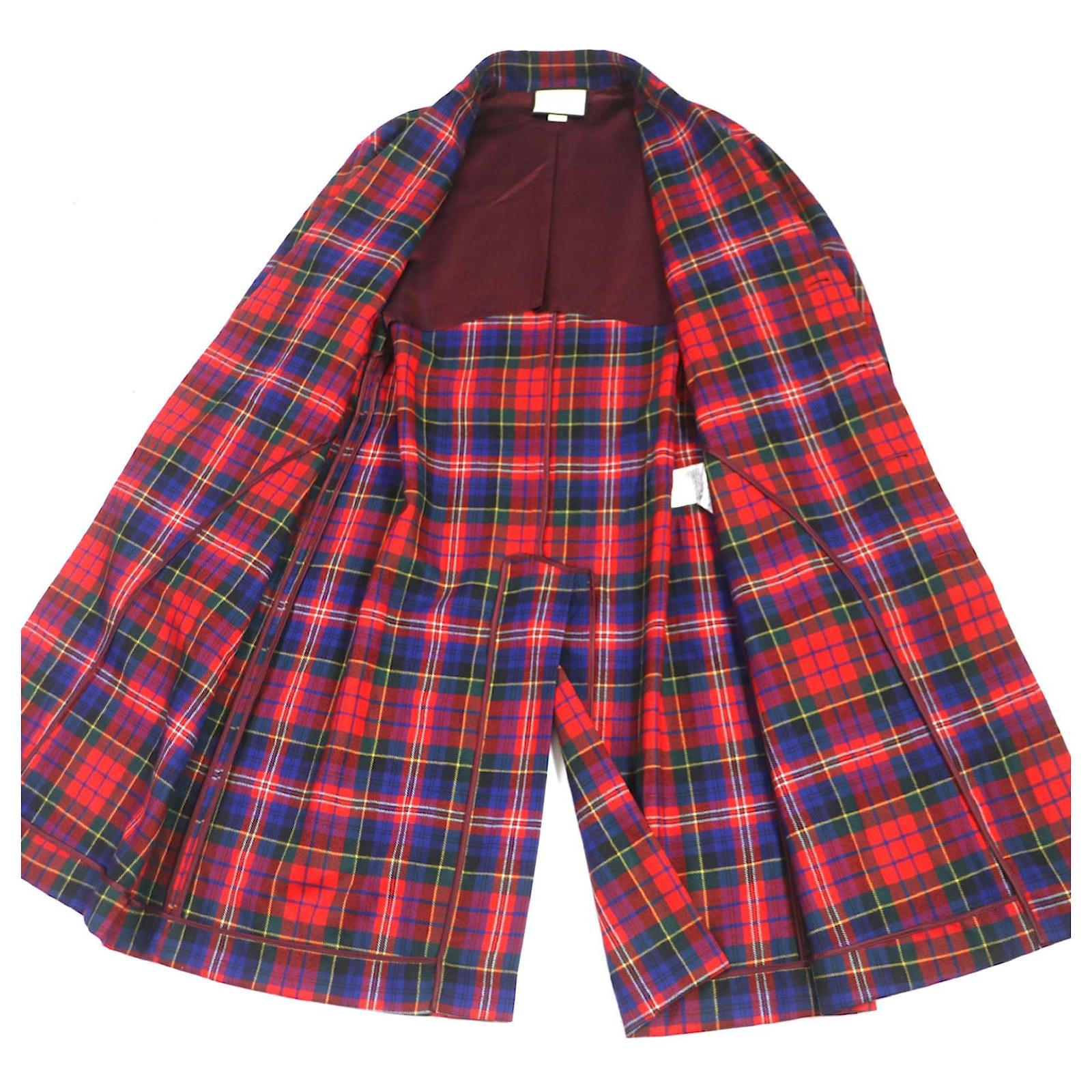 GUCCI】1980s Check Pattern Chester Coat