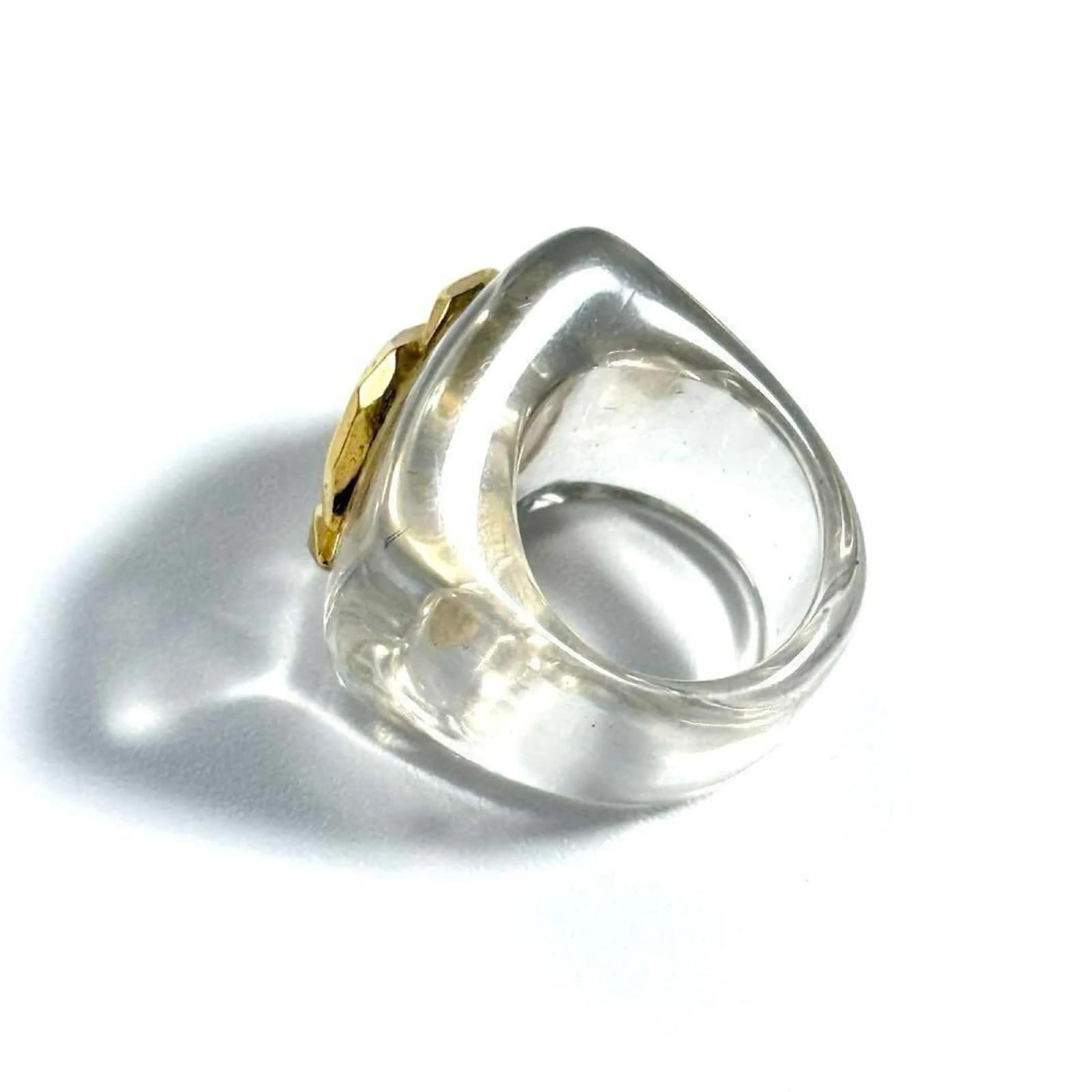 CHANEL Women's Coco Mark Ring Metal Plastic ref.1700039