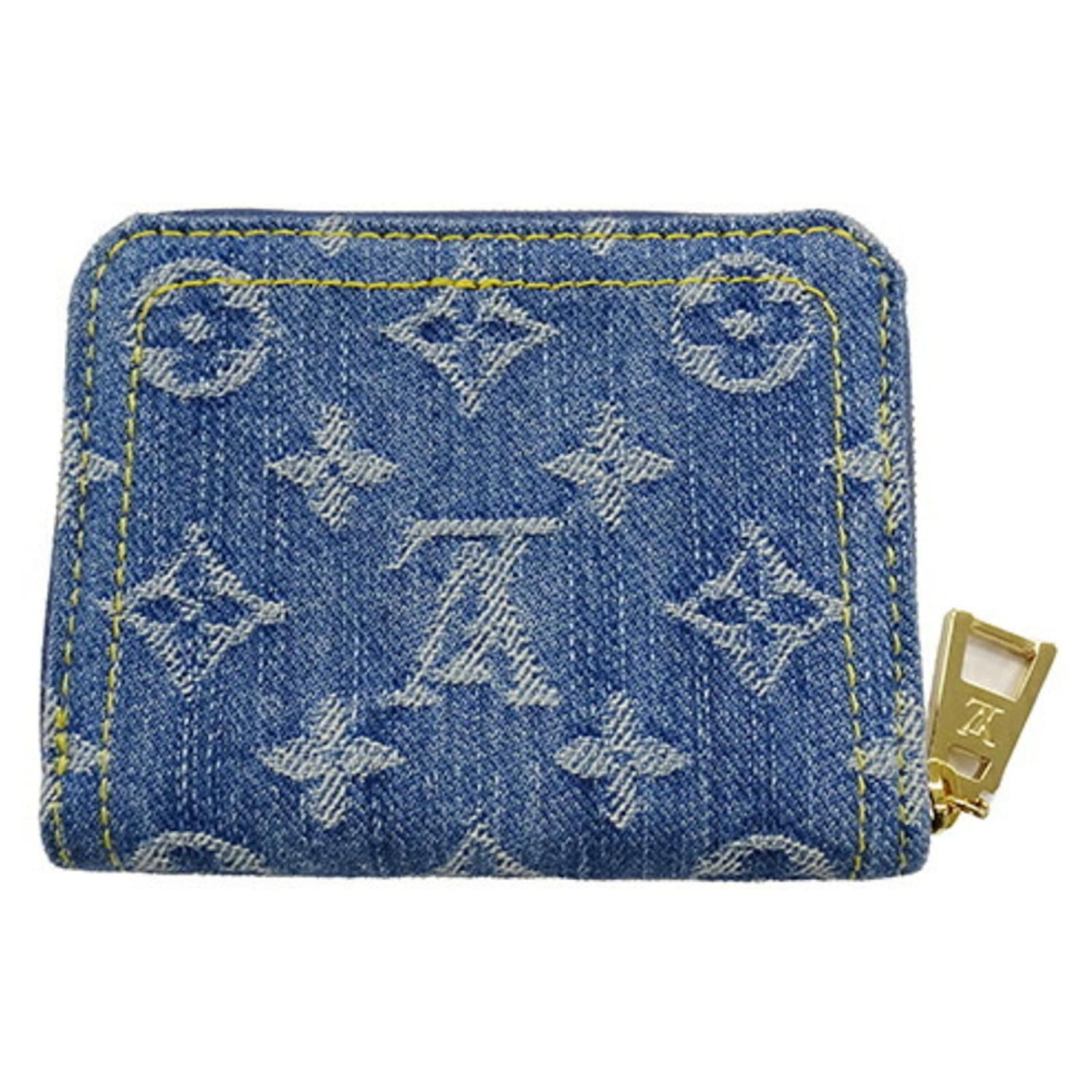 Louis Vuitton Monogram Denim Bi-Fold Geldbörse Blau Monogramm