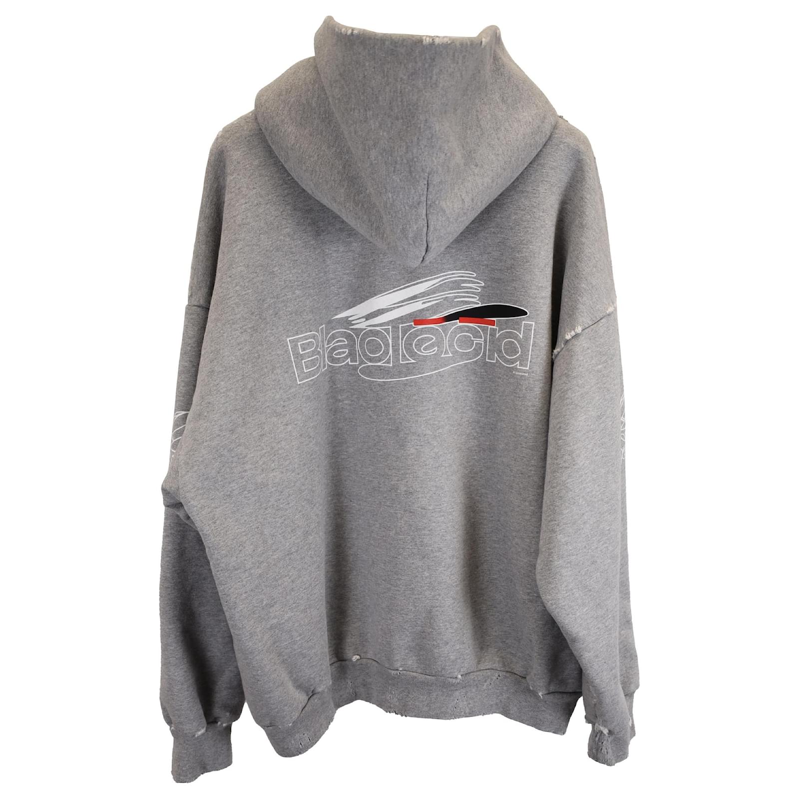 Balenciaga AI Generated Print Distressed Hooded Sweatshirt