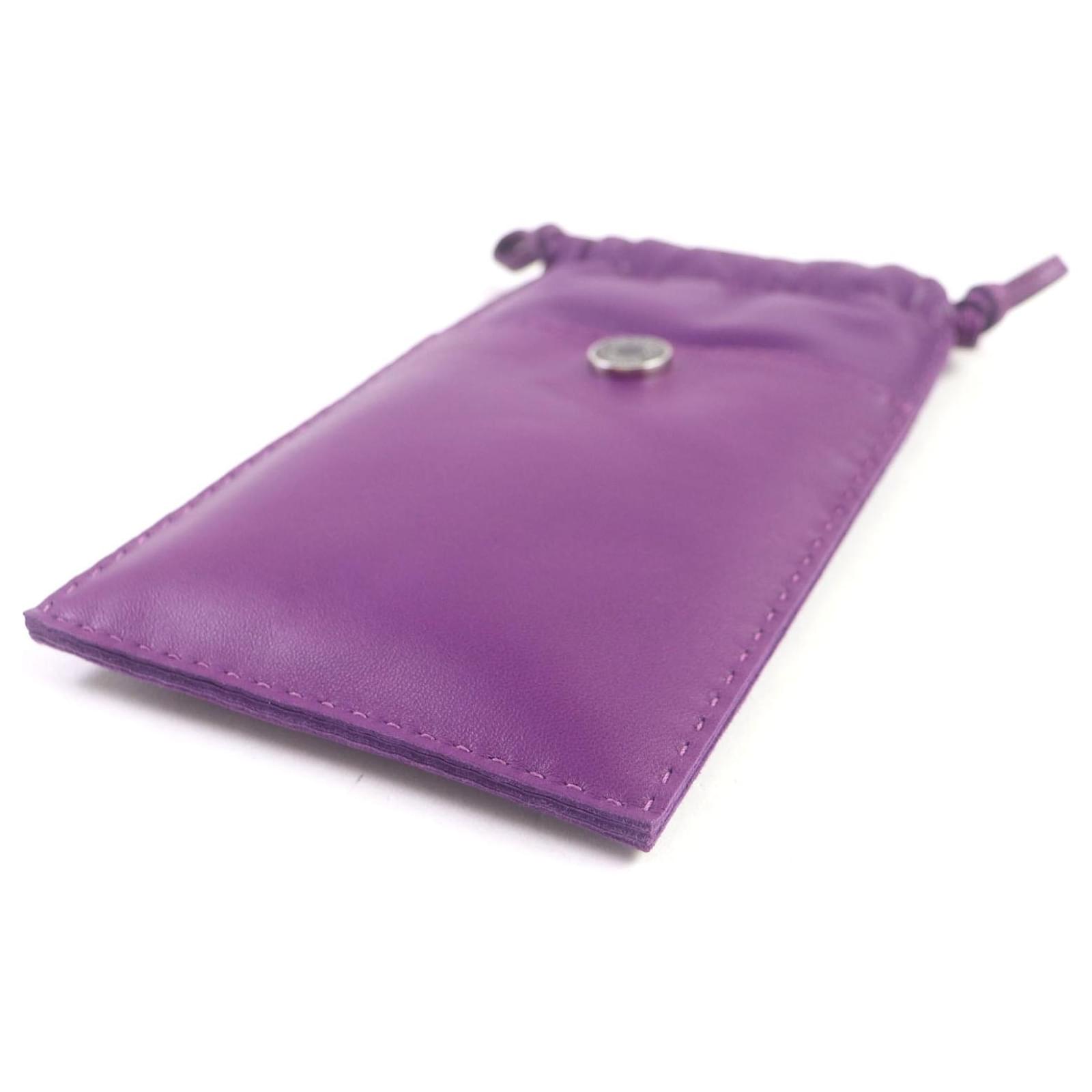 Hermès HERMES Pilo Anjou Miro Vous Swift Leather Phone Case Purple