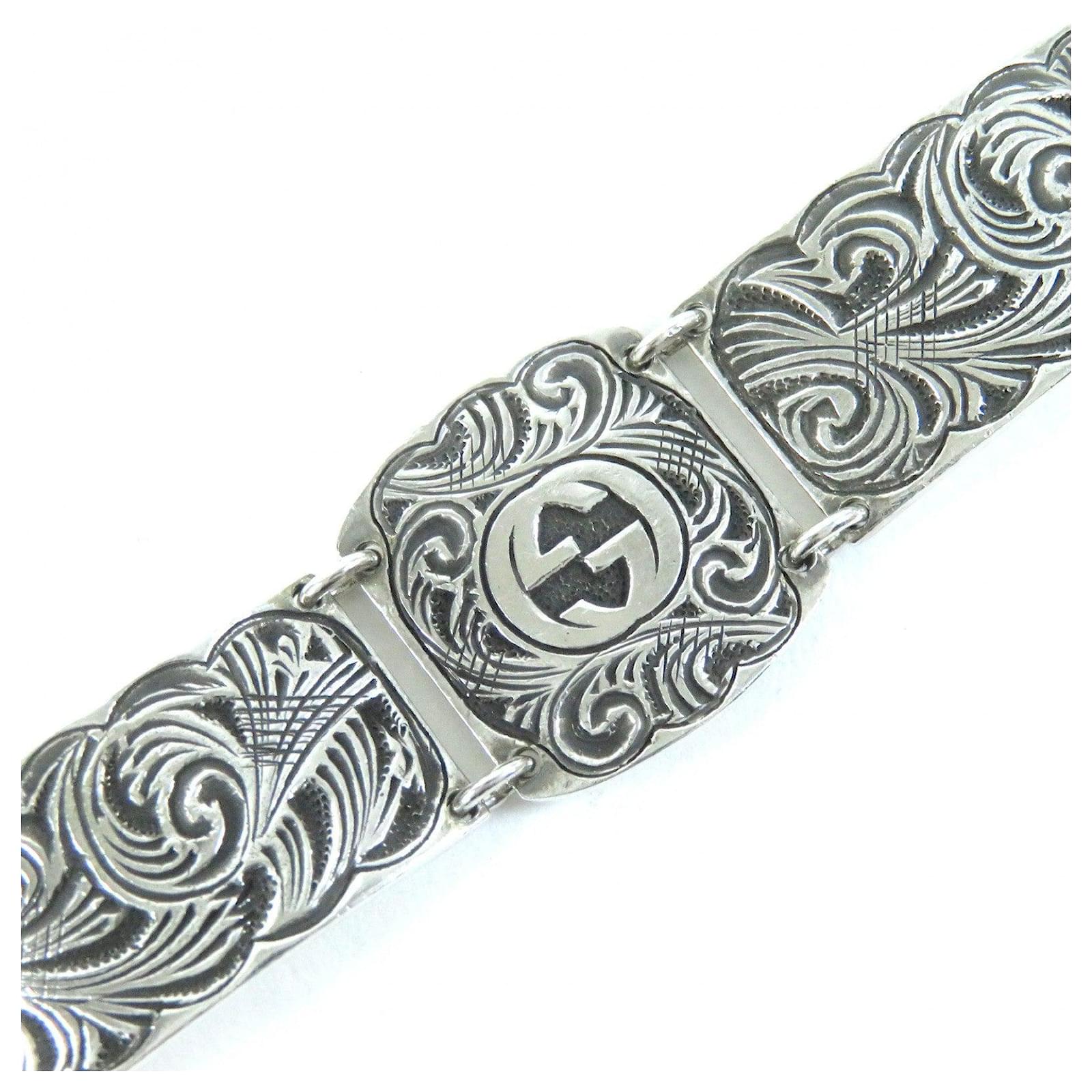 アクセサリー GUCCI interlocking bracelet arabesque Gucci Interlocking chain bracelet in sterling silver | GUCCI® US