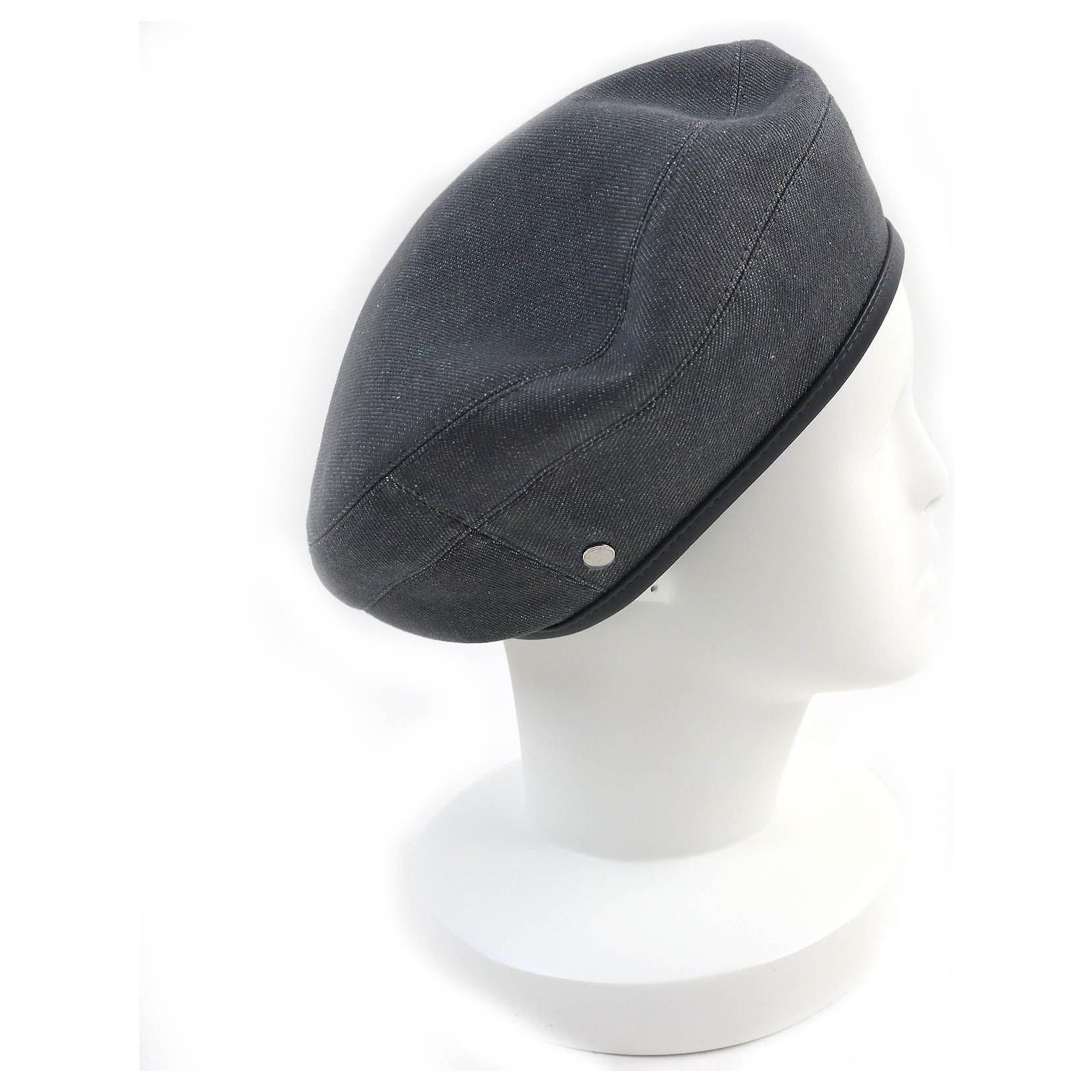 Hermes Saint Honor Serie Button Denim Cotton Beret Hermes Merino Wool Bonnie Sailor Beret 59 Rouge Rubis  main image 3