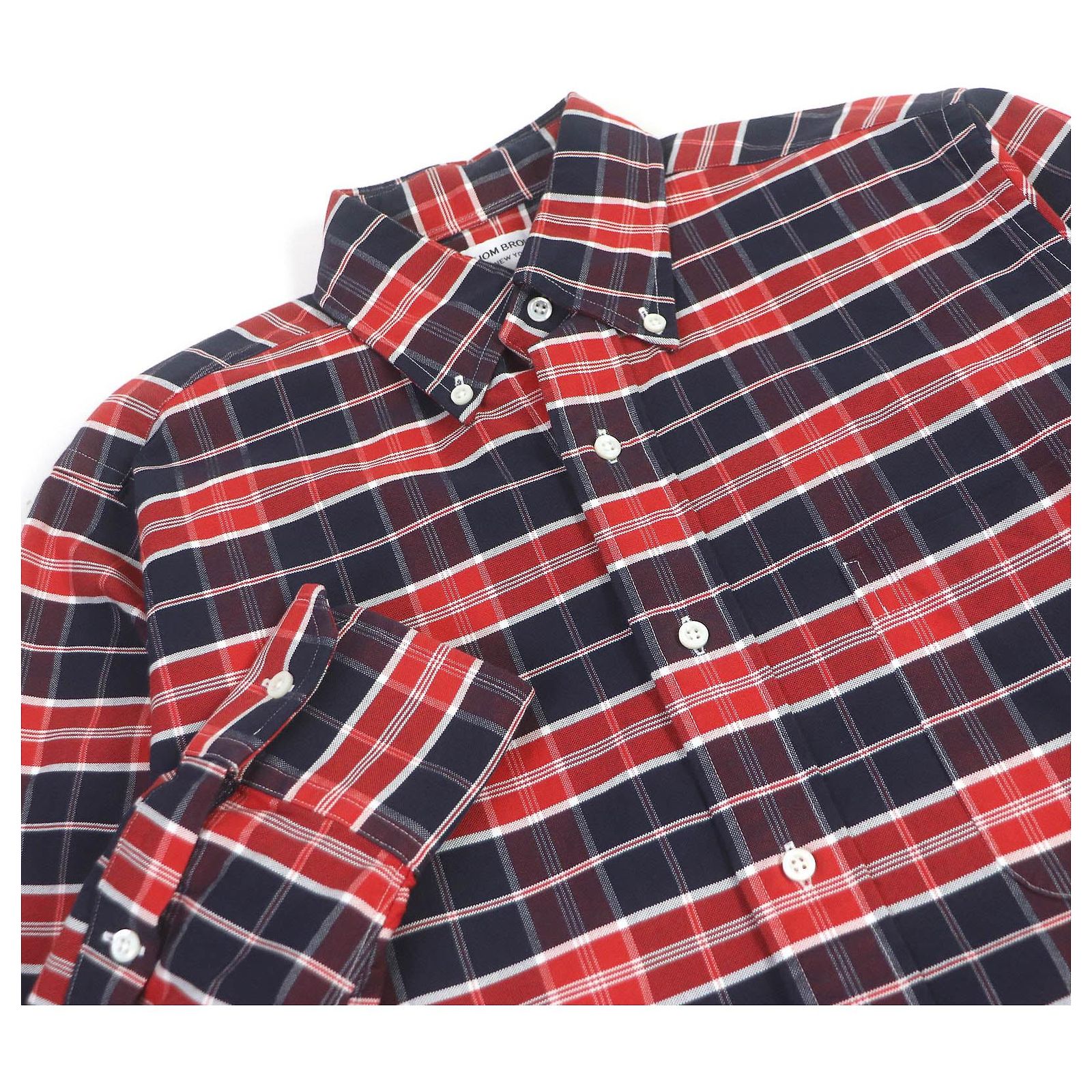 Chemise Thom Browne Taille 4 - Coton à Carreaux Blanc - Occasion Très Bon état - Coupe Ajustée