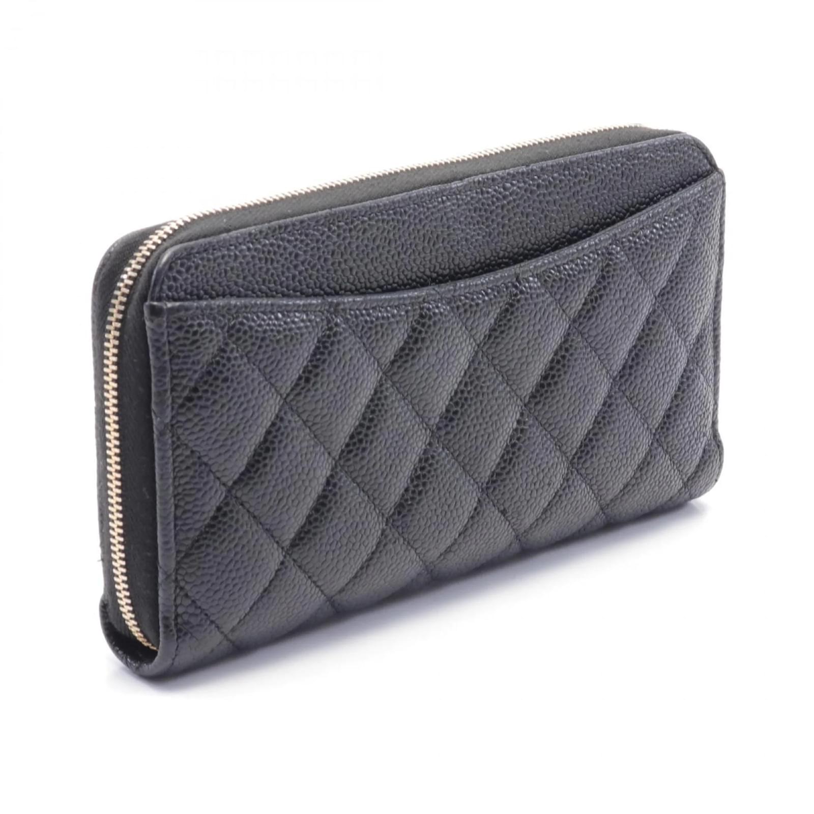 Chanel Classic Long Zip Wallet Black Leather Joli Closet